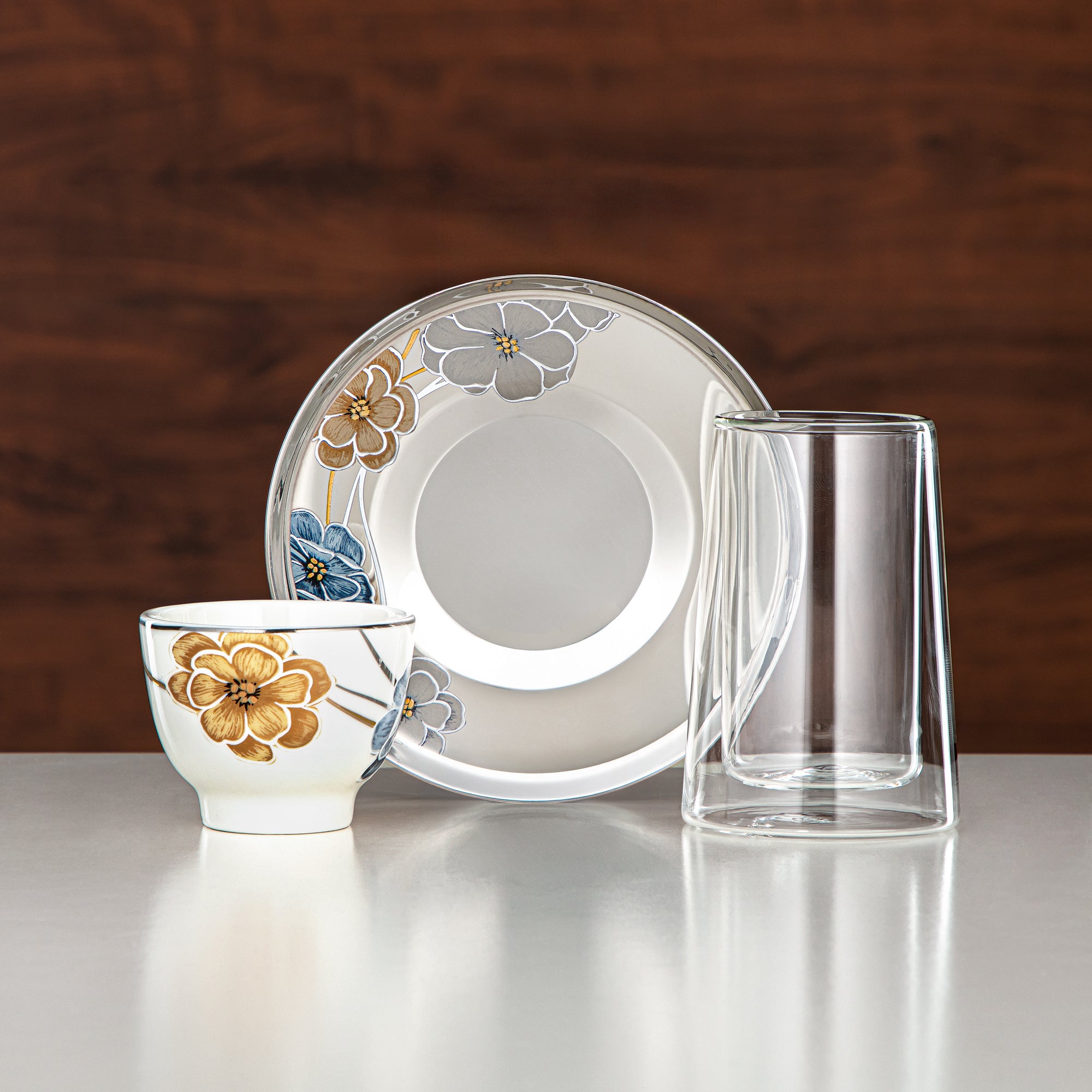 طقم ترامس المرجان 20 قطعة | فضي وذهبي 1L + 1L (GOK-S-S-G + 18PCS-12256-3) – تقديم أنيق | التجمعات، المناسبات الخاصة، رمضان، عيد