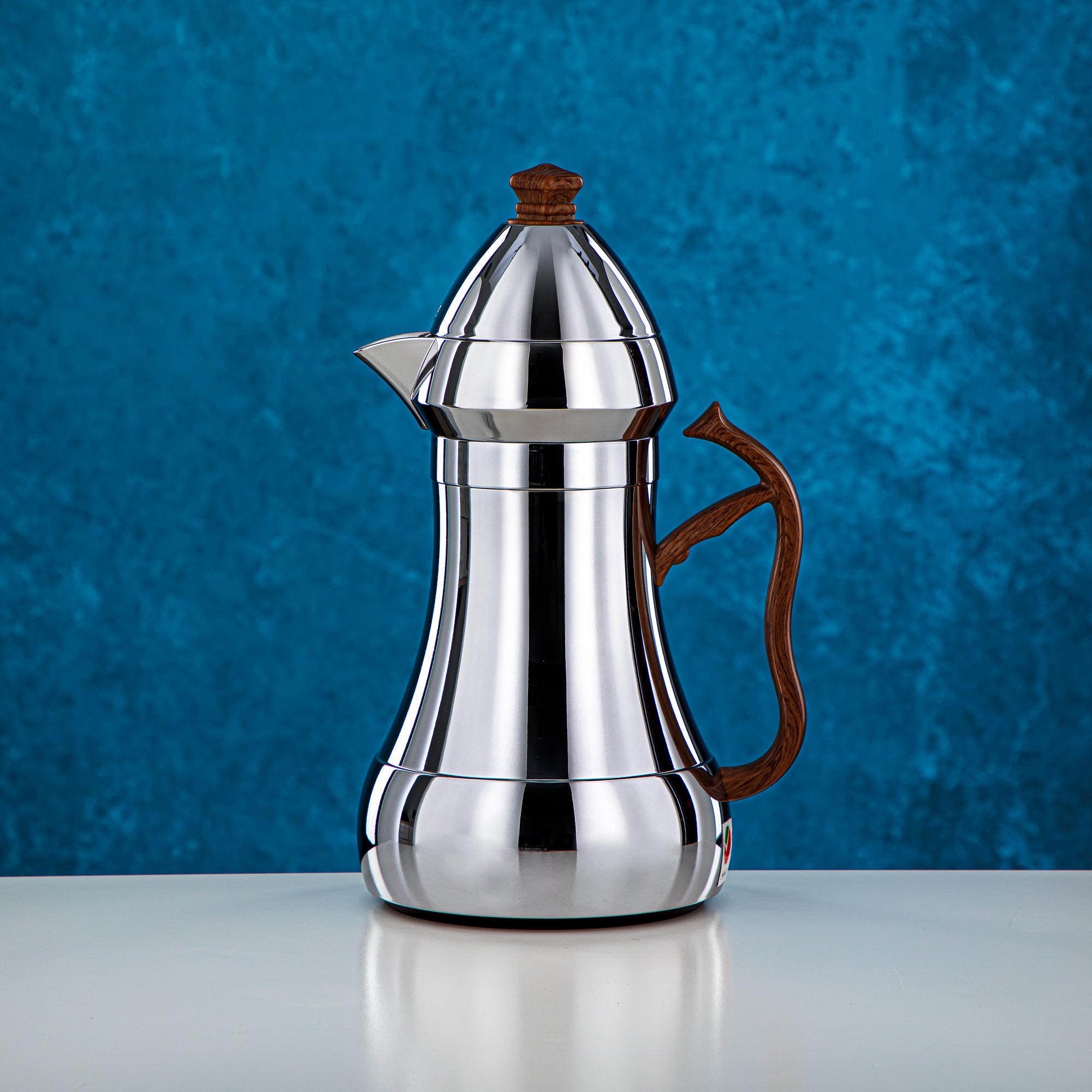 المرجان طقم ترامس قطعتين</i> فضي وخشبي - AMJ-070/B070CP99Y