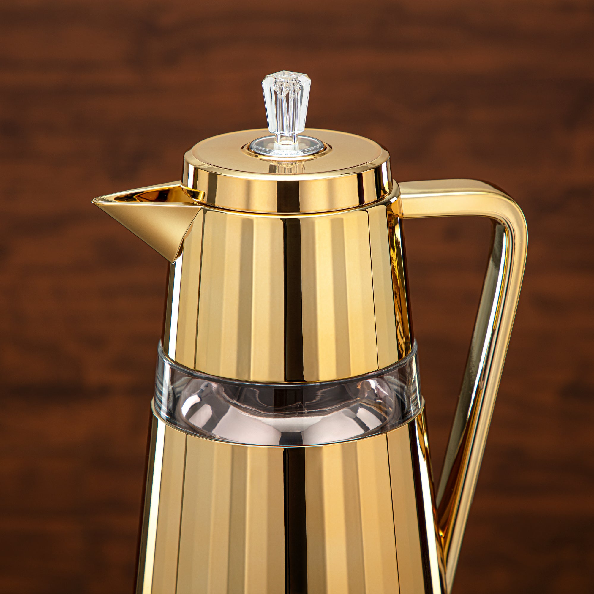 المرجان طقم ترامس قطعتان ذهبي وشفاف - C77-GA