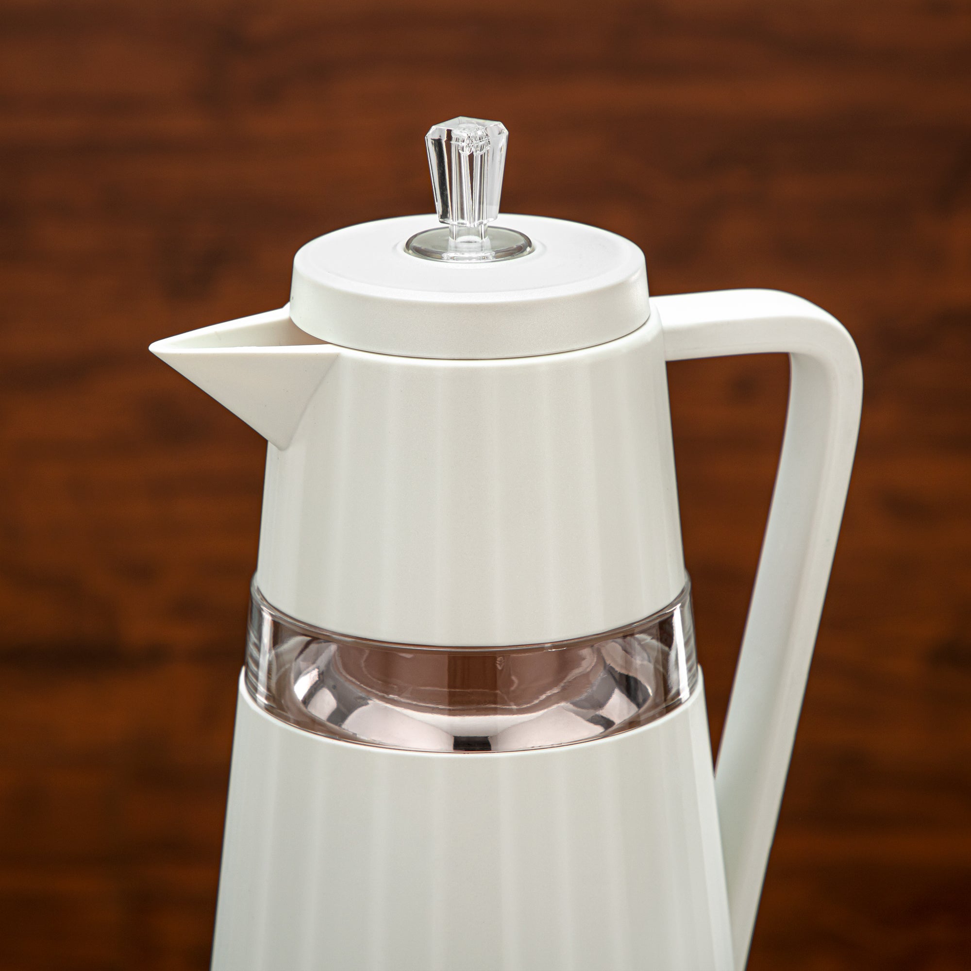 المرجان طقم ترامس قطعتان لون عاجي وشفاف - C77-IAC