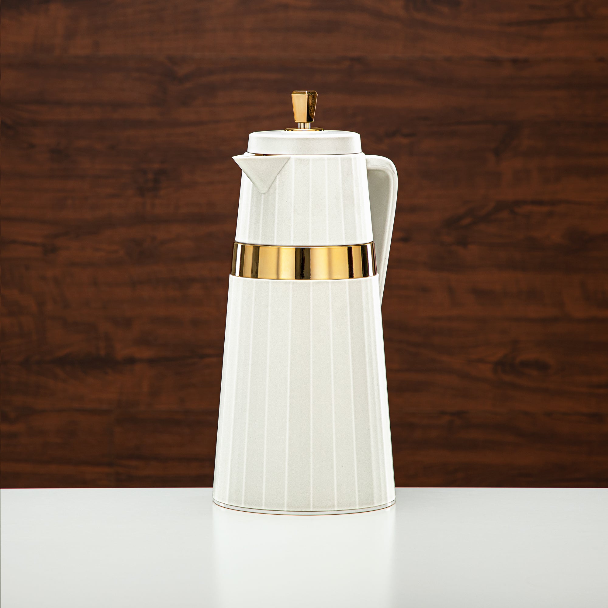 Almarjan 2 Pieces Vacuum Flask Set Ivory & Gold - C77-IG