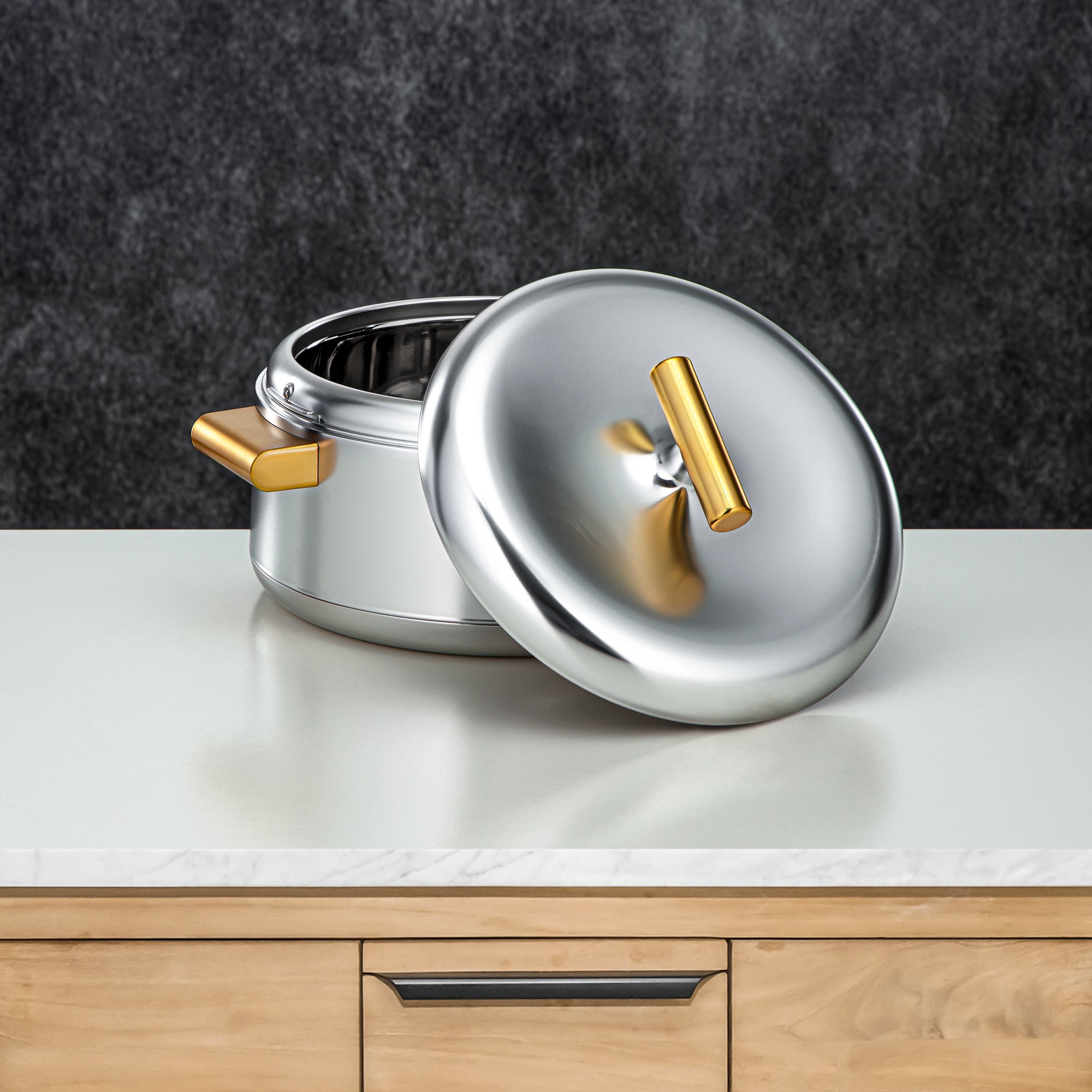 المرجان حرارات Set ABS 1L, 2.5L, 3L Matt silver & matt gold (EL-100/250/300 MC/MG)