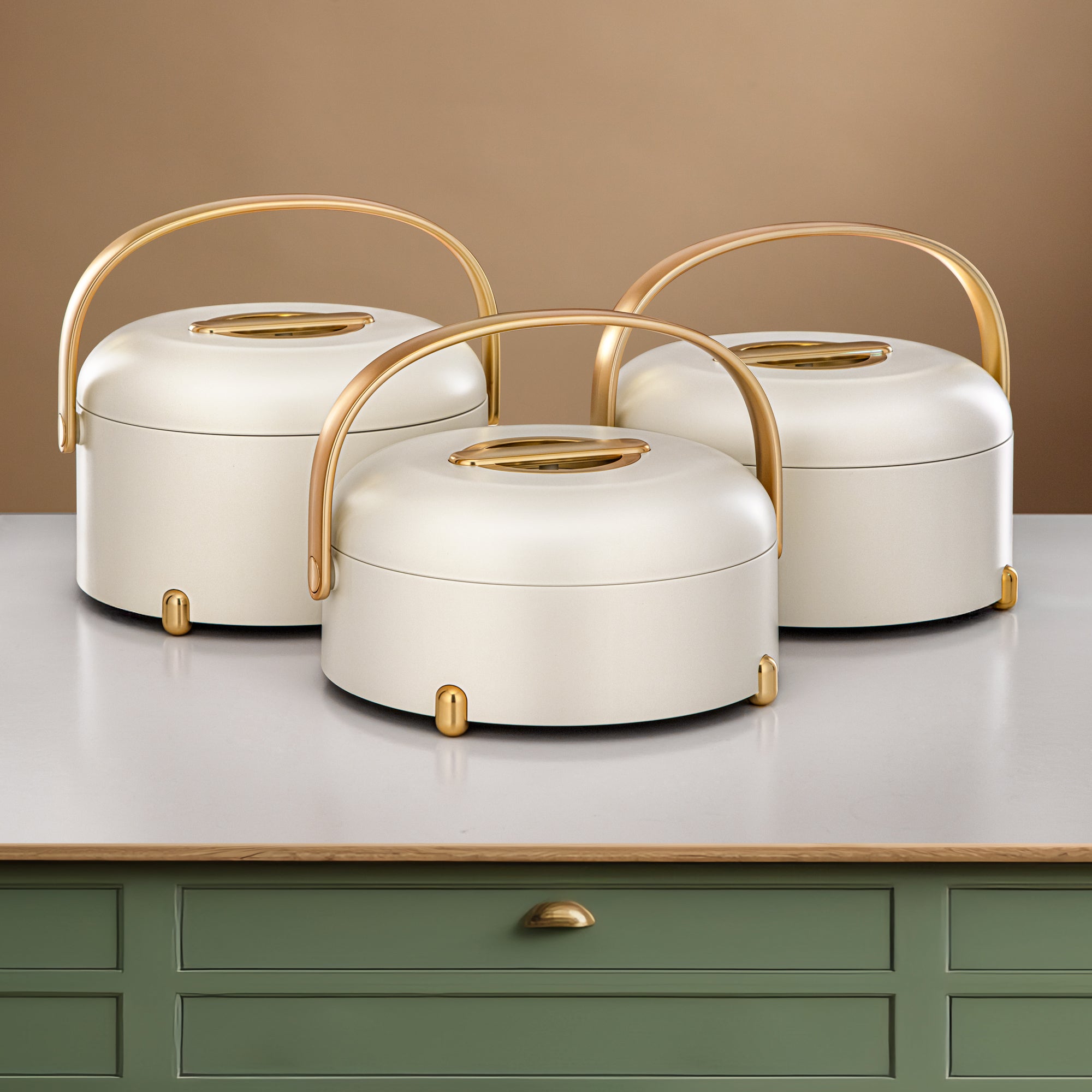 Almarjan Serving Set 24-Piece Matt Ivory & Gold