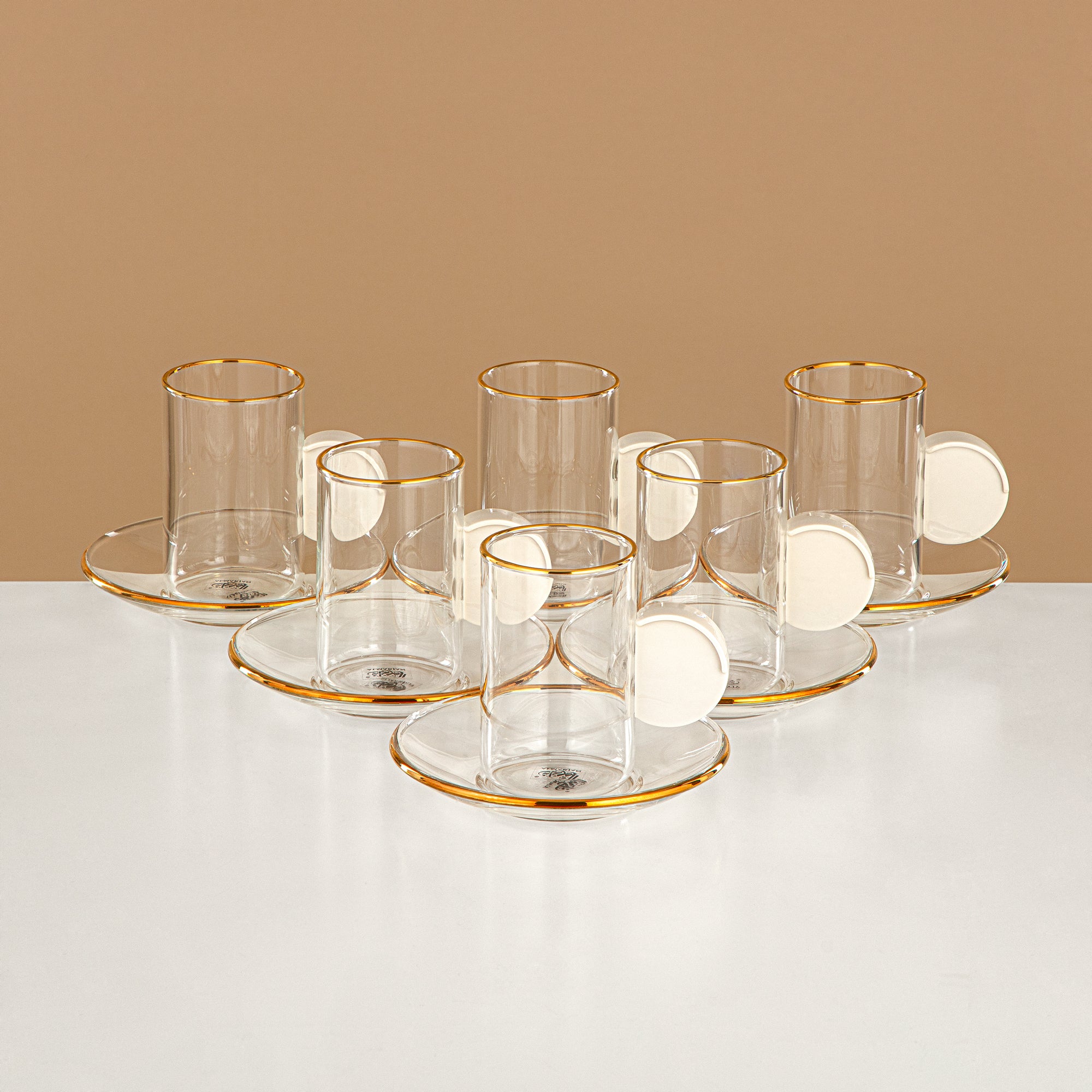 Almarjan Vacuum Flask Set 21 Pieces - 0.7L + 1.0L, Ivory & Gold (FB808-21 IV/G) - Elegant Serveware for Gatherings