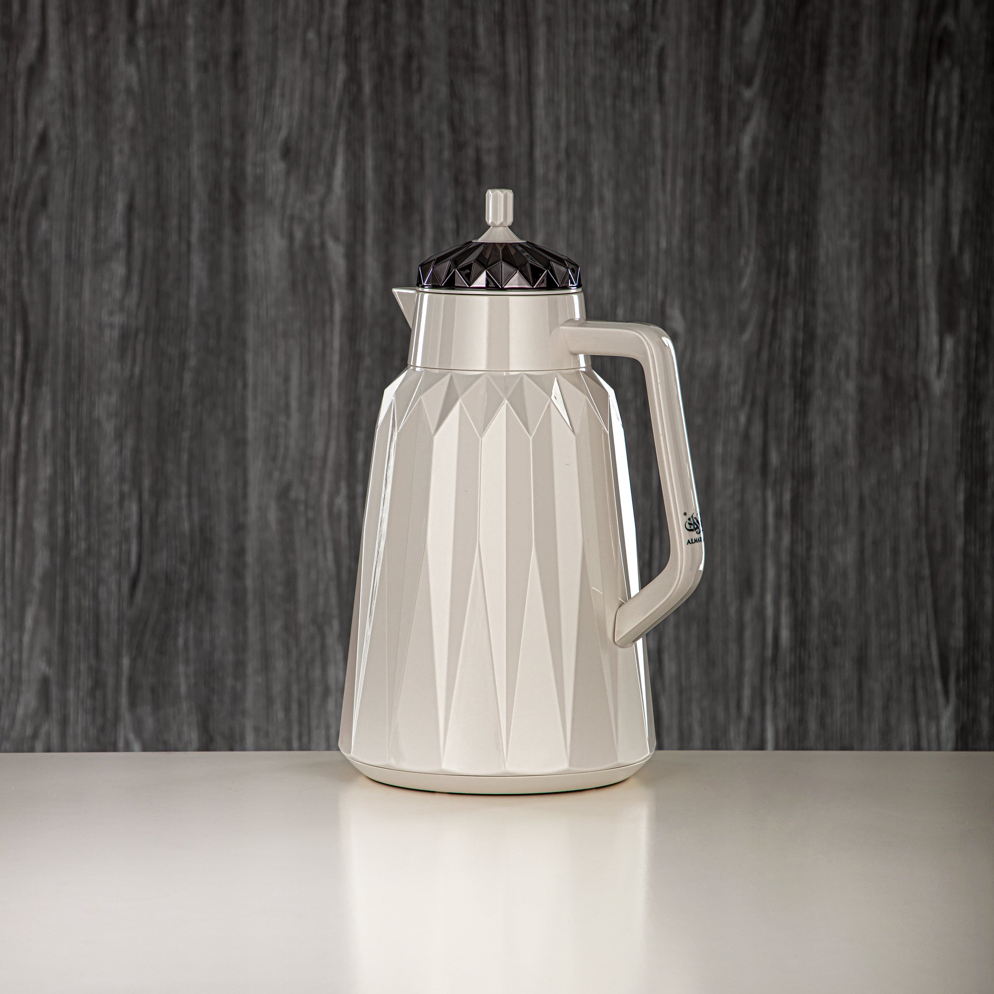 ألمرجان طقم ترامس - 1 لتر + 1 لتر، ABS، عاجي وأسود مسدس، تشطيب مرآة | FG209AB-100 GBL/IV