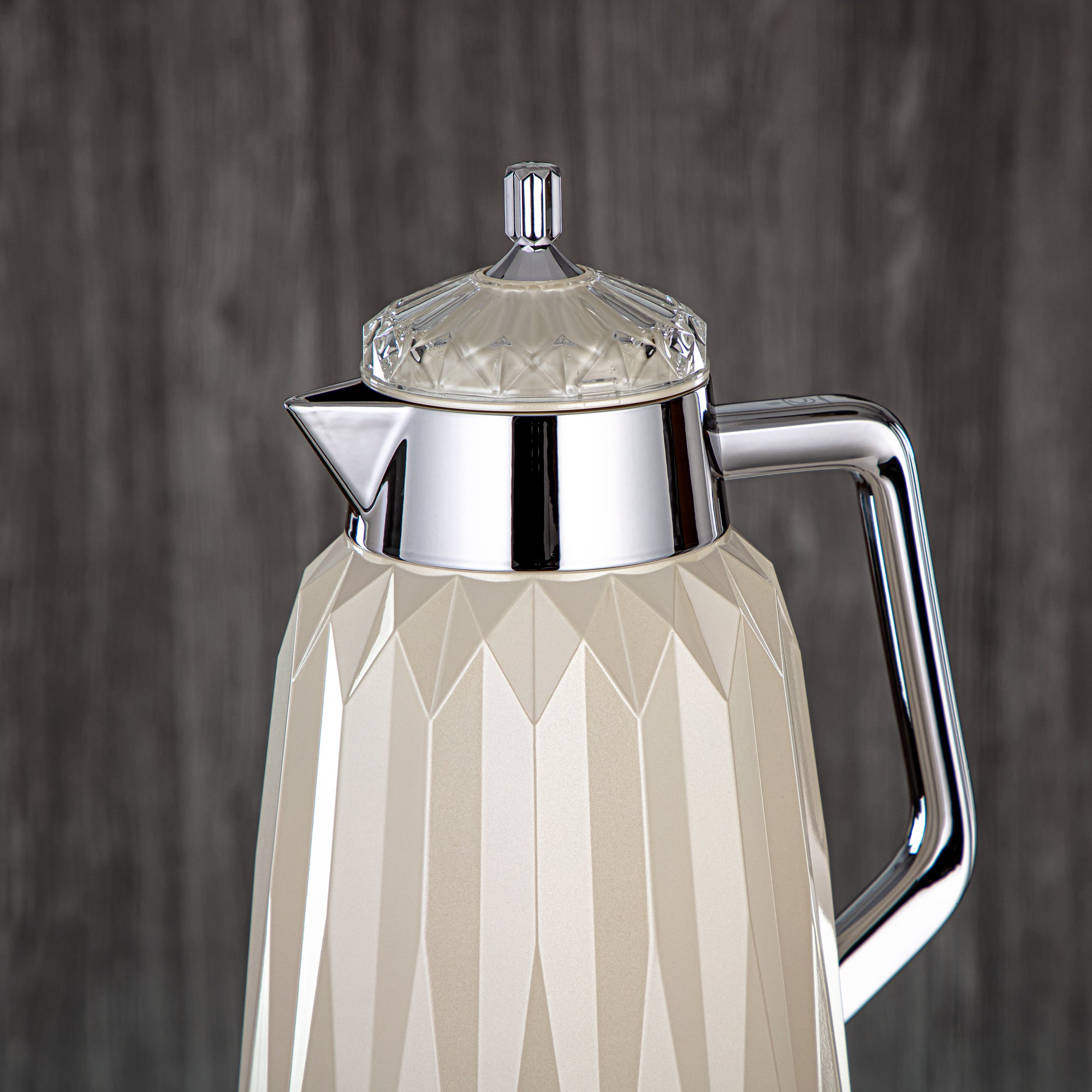 ألمرجان طقم ترامس - 1 لتر + 1 لتر، ABS، أبيض لؤلؤي وفضي، تشطيب مرآة | FG209AB-100 PW/C