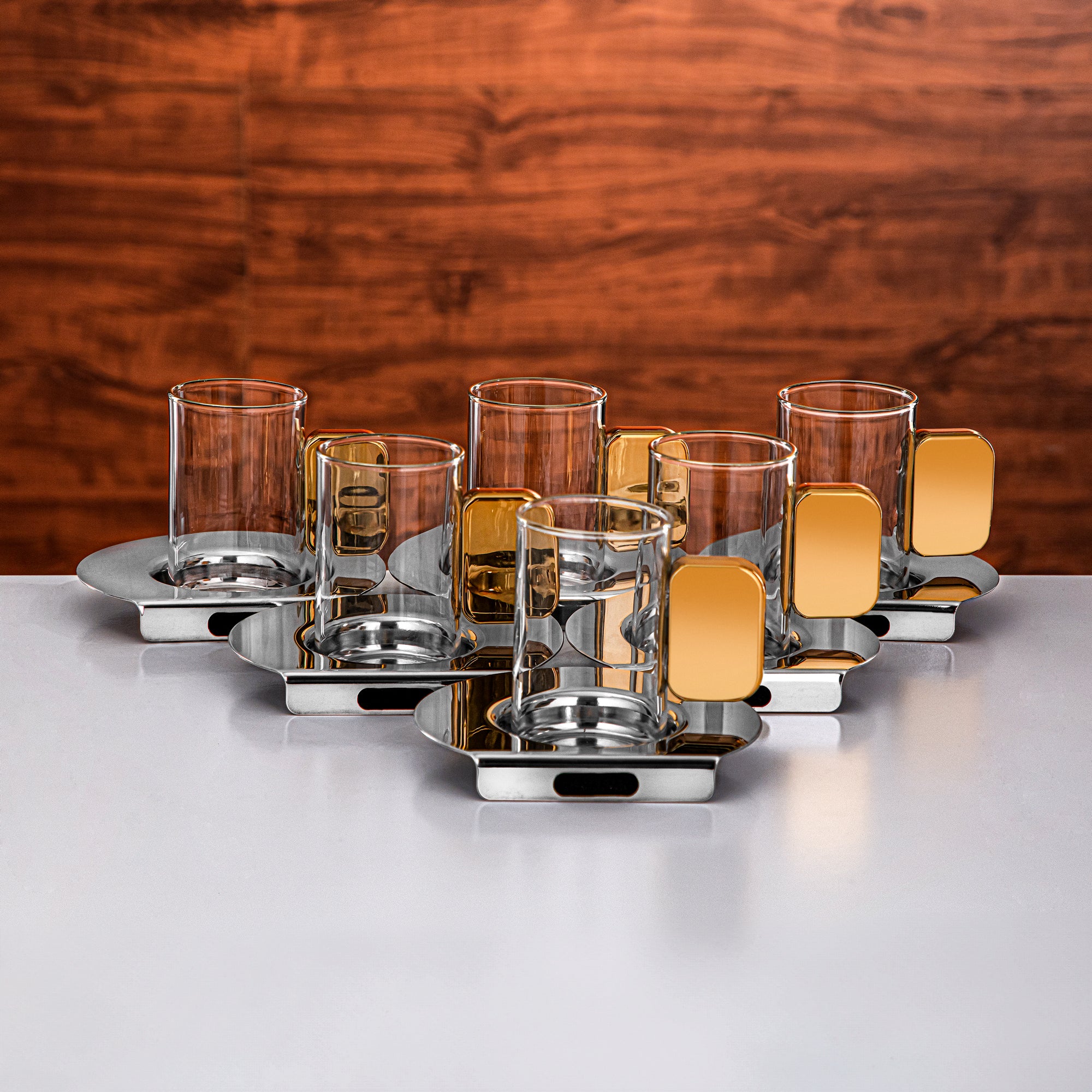 Almarjan Serving Set 24-Piece Silver & Gold