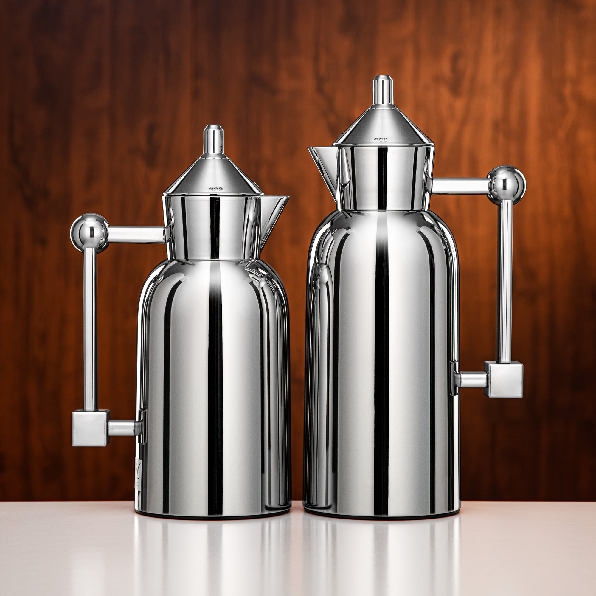 Almarjan Vacuum Flask Set 0.7L + 1L Silver