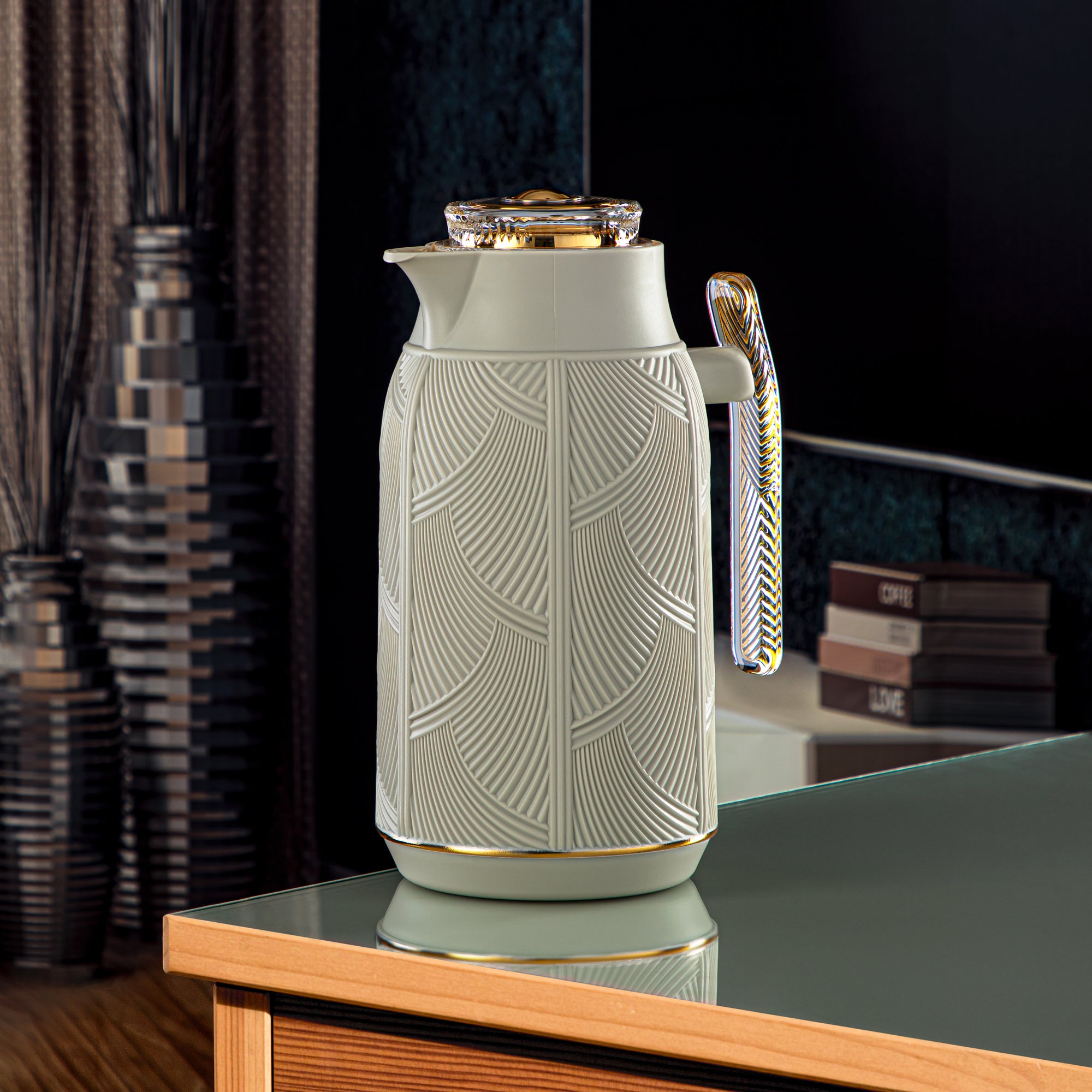 ترمس المرجان سعة 1 لتر باللونين الحجري والذهبي - GT113-100 SG/G