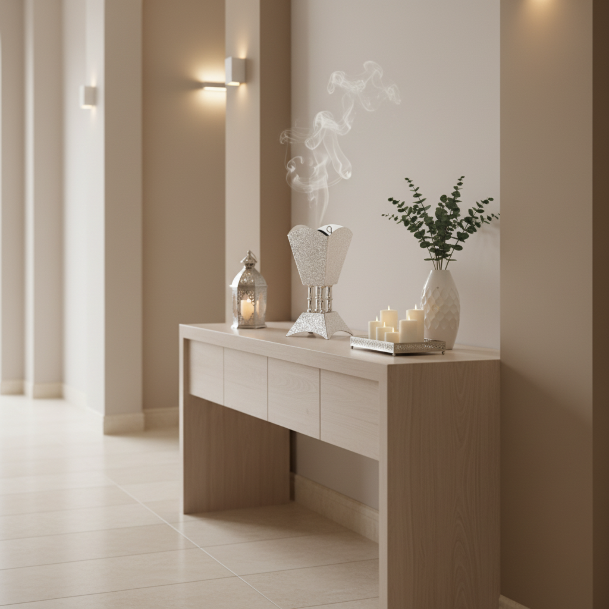 مبخرة المرجان فضية 20.5 سم