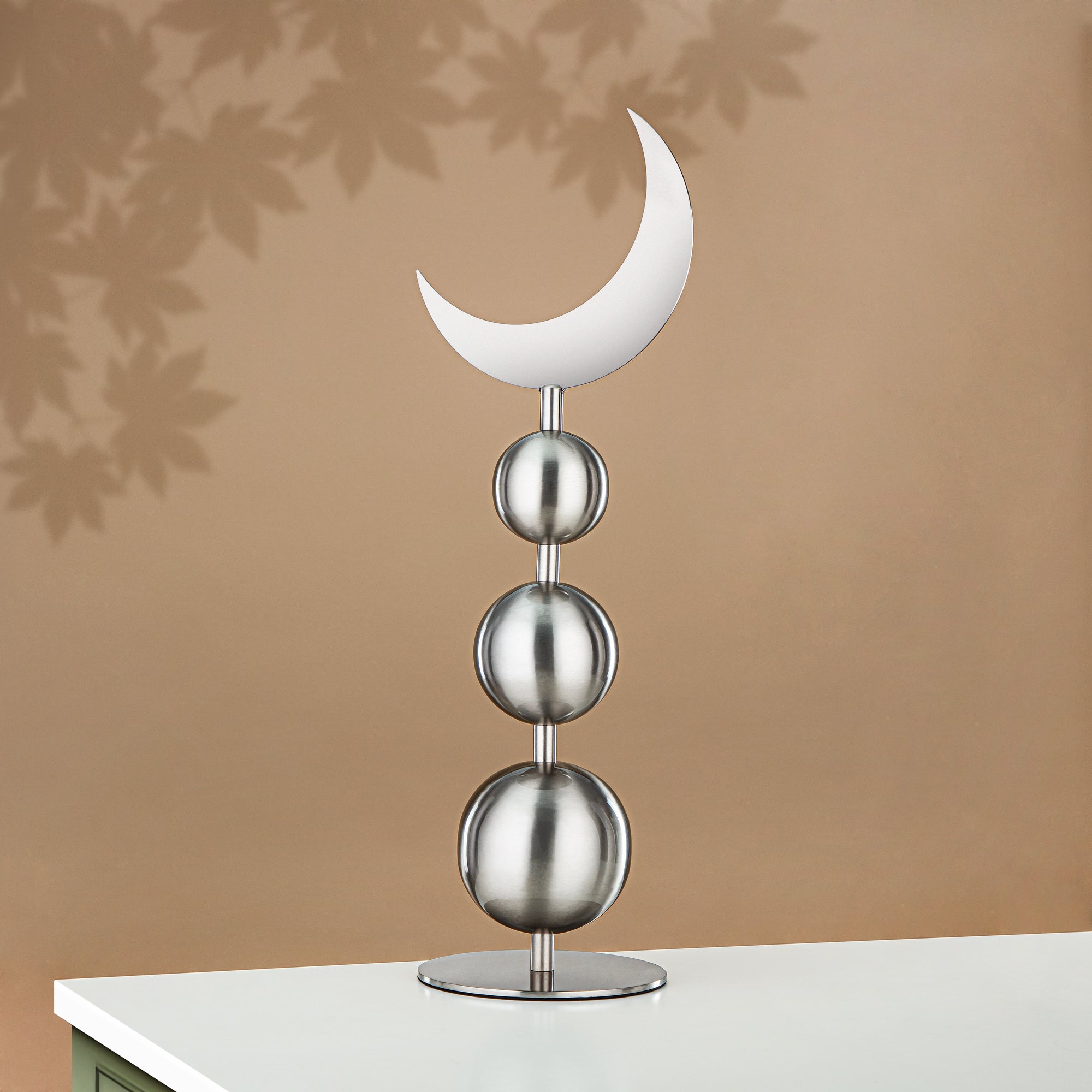 زينة طاولة المرجان ستانلس ستيل، 59 سم، فضي مطفي (MD-3008) - زينة رمضان