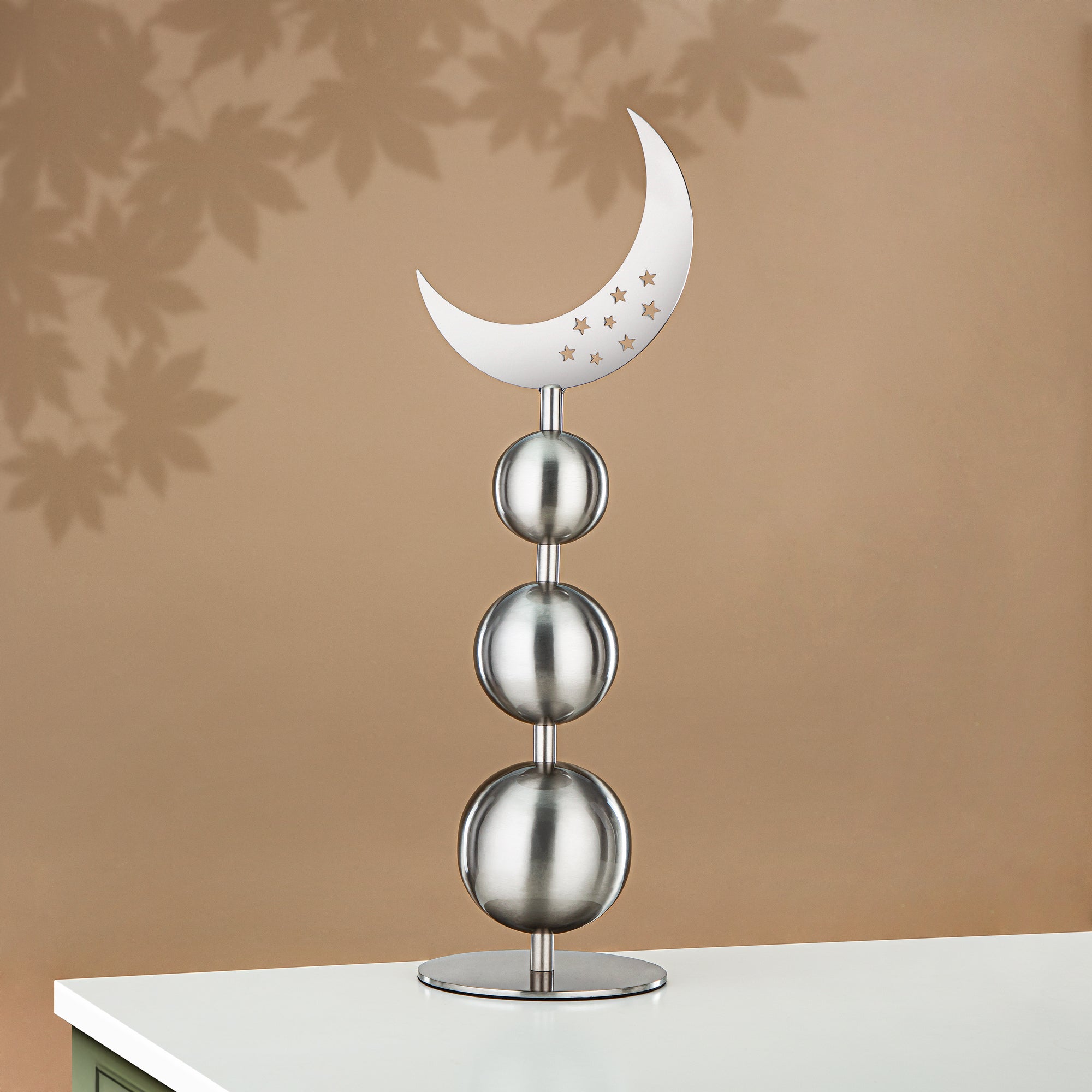 زينة طاولة المرجان ستانلس ستيل، 59 سم، فضي مطفي (MD-3011) - زينة رمضان