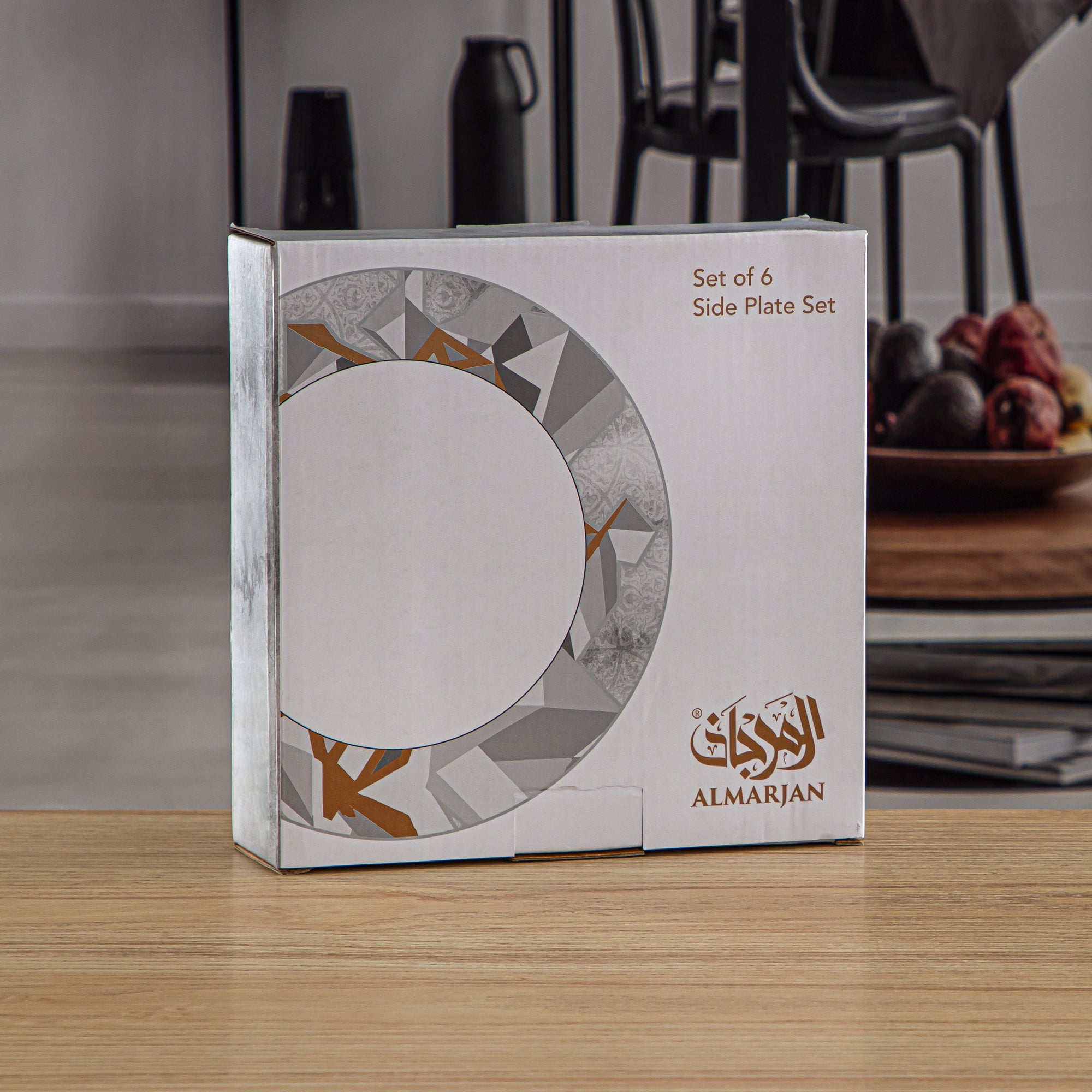 طقم اطباق حلى بورسلين من المرجان 7.5 إنش 6 قطع - 1235