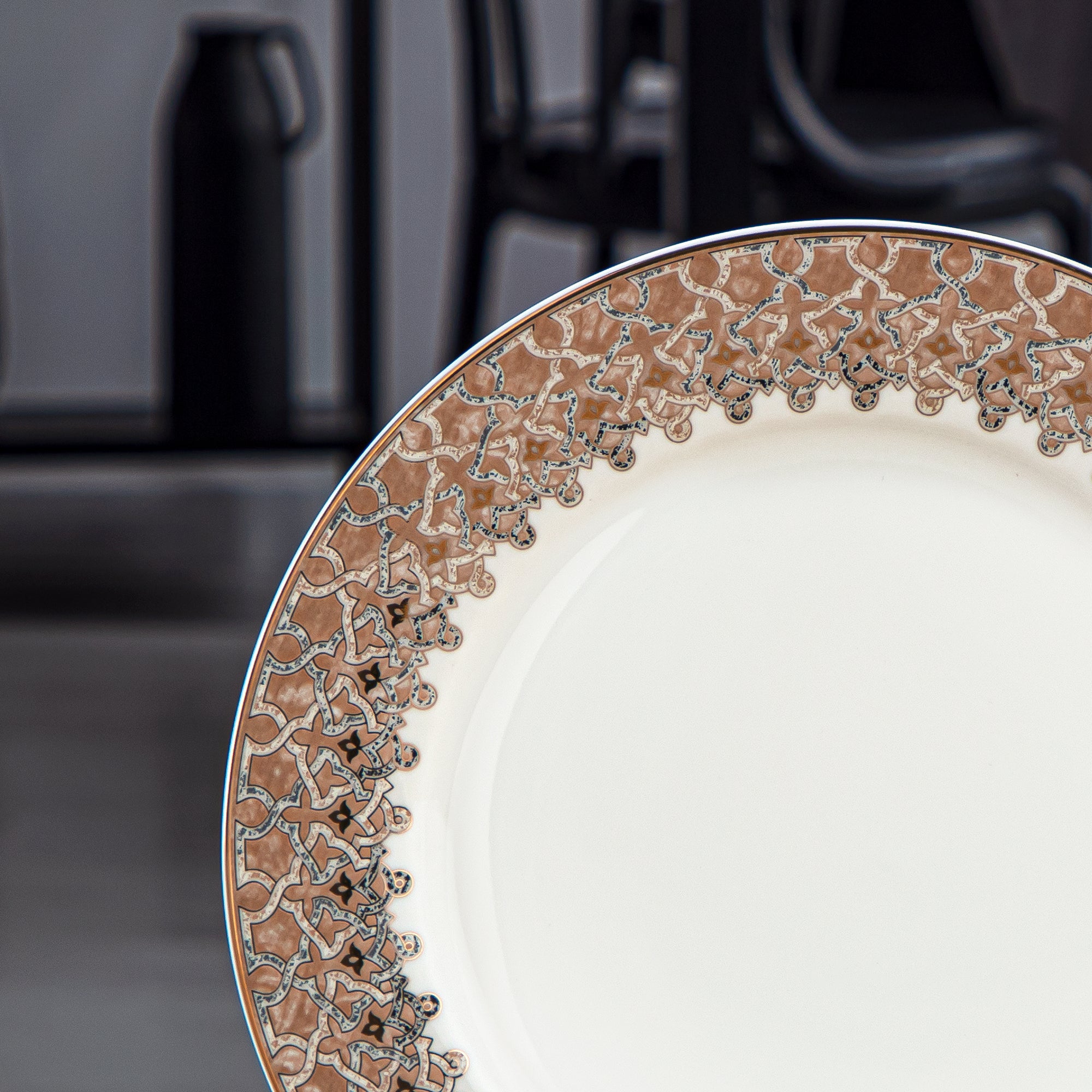 Almarjan 6 Pieces Fonon Collection 7.5 Inches Porcelain Dessert Plate Set - 2494