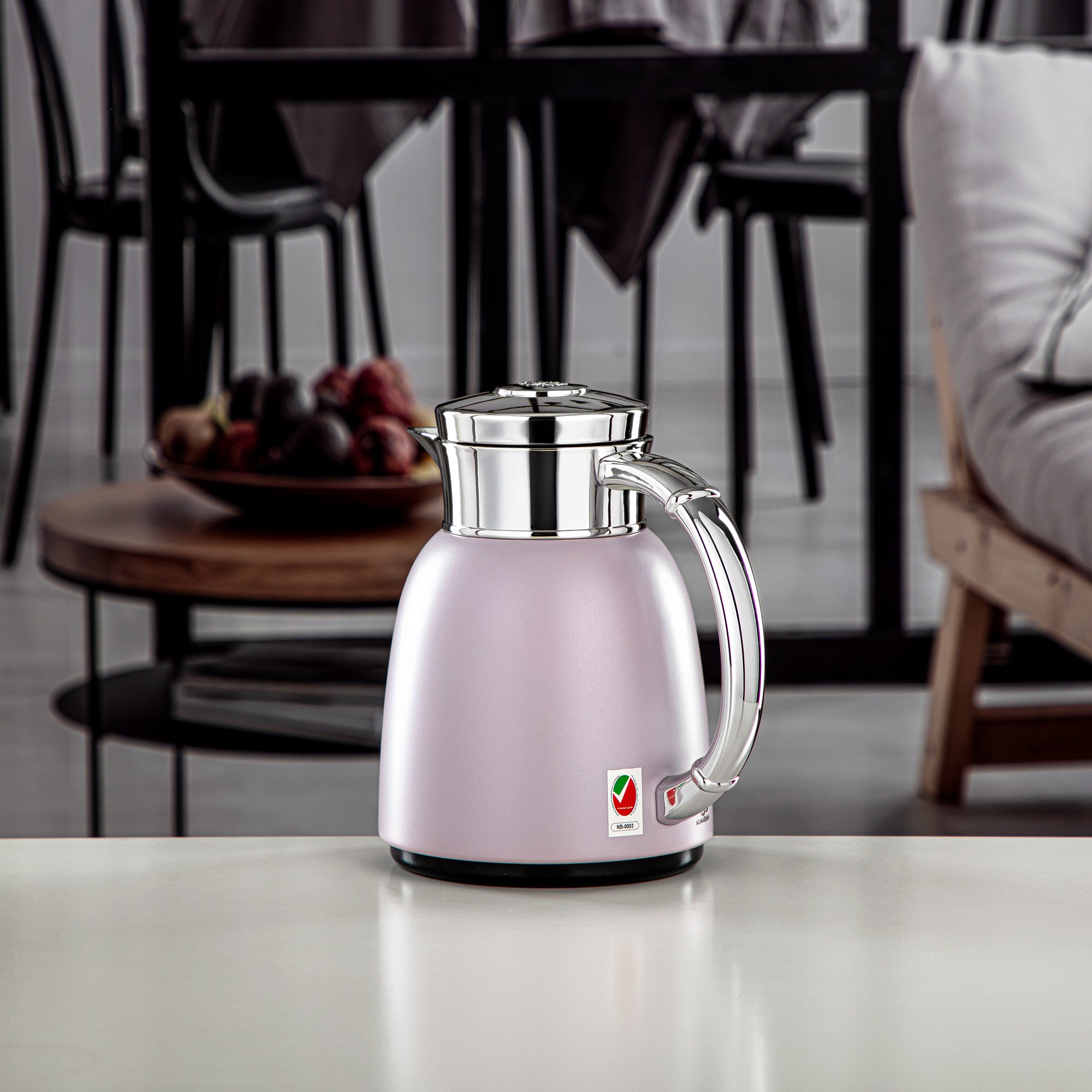 Almarjan Vacuum Flask 0.35L (QVC-0350Q404YZC) - Push Button, Light Purple | Modern Serveware