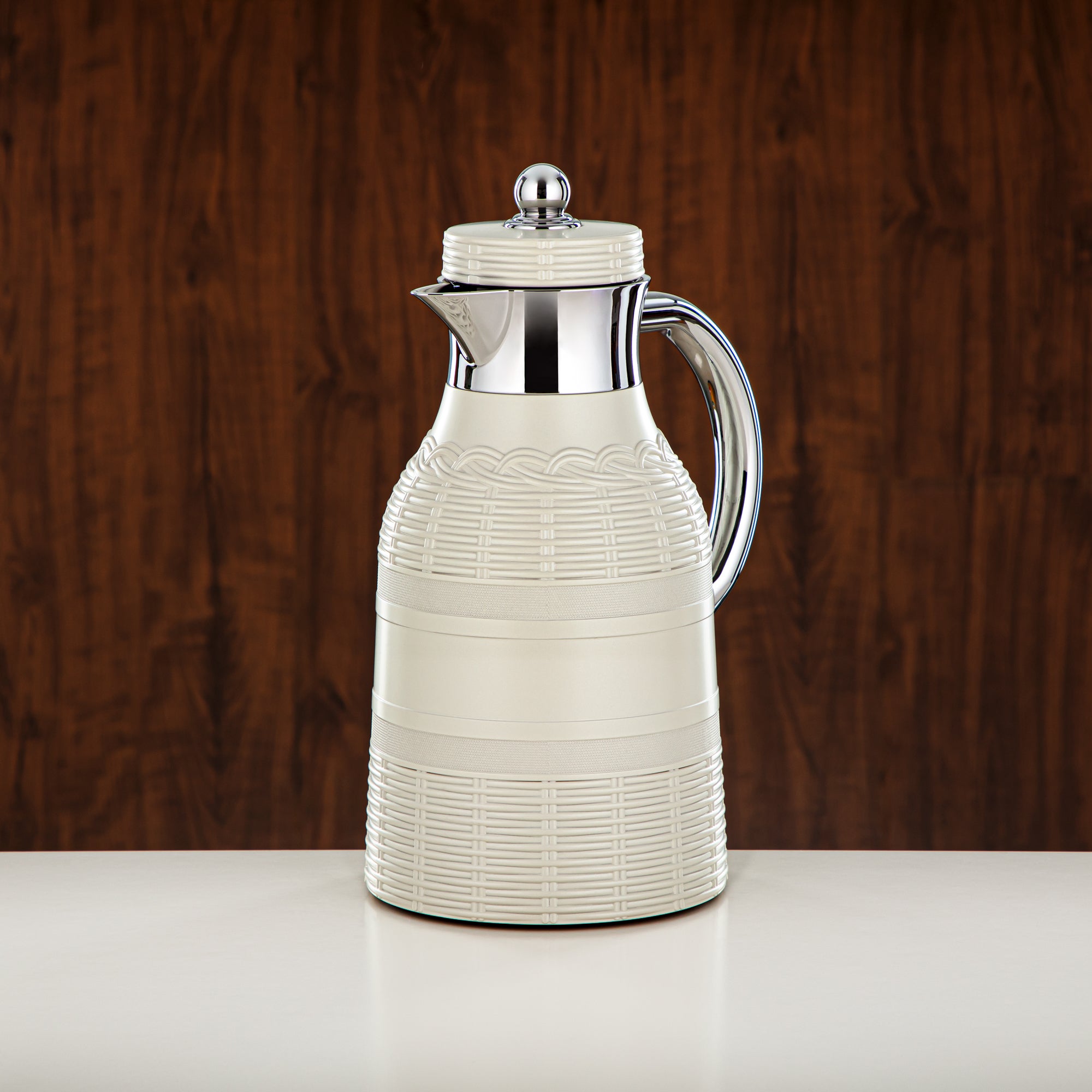 طقم ترامس المرجان مكون من قطعتين عاجي وفضي - RYP-0700/1000 Q330YZC