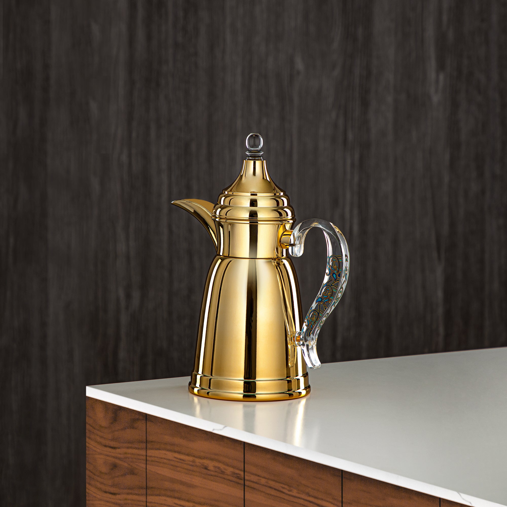 المرقجان 350 مل زجاجة جدار مزدوج من ستانلس ستيل ذهبية - SM-2E02-035 G/BLU