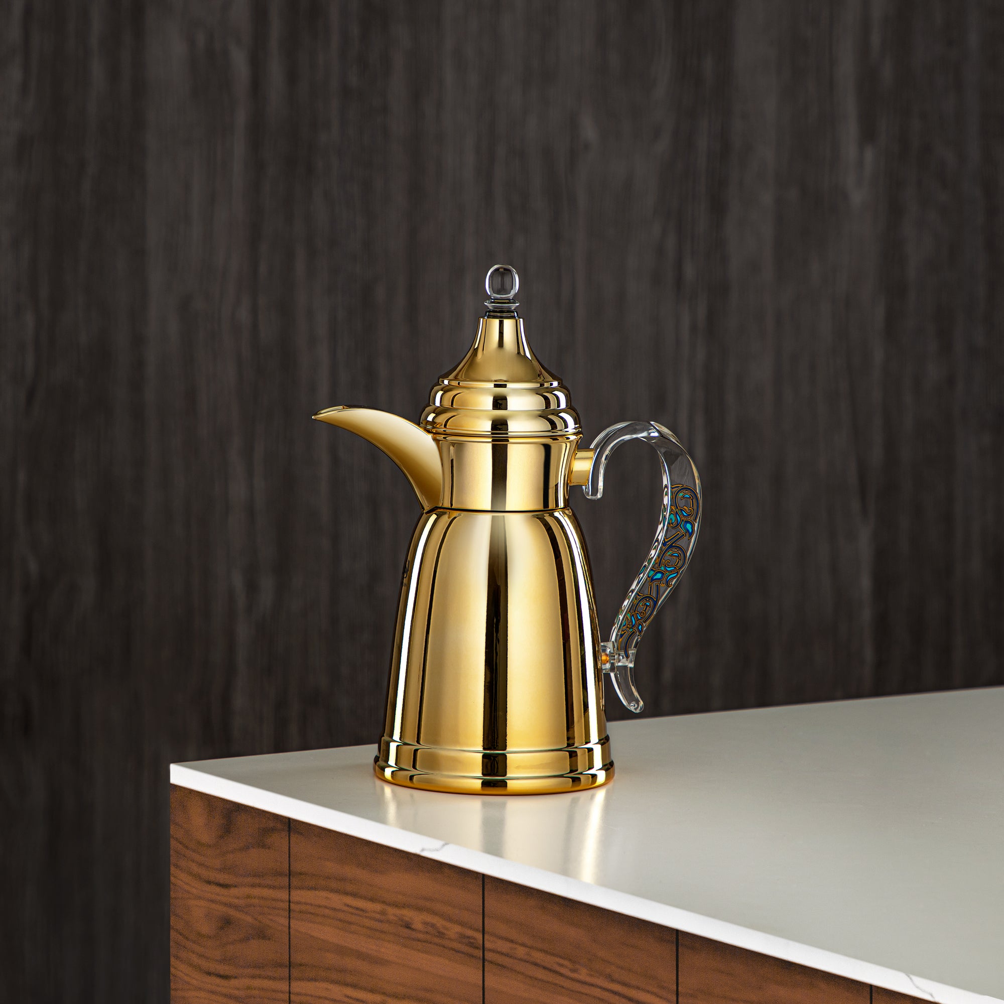 المرقجان 350 مل زجاجة جدار مزدوج من ستانلس ستيل ذهبية - SM-2E02-035 G/BLU