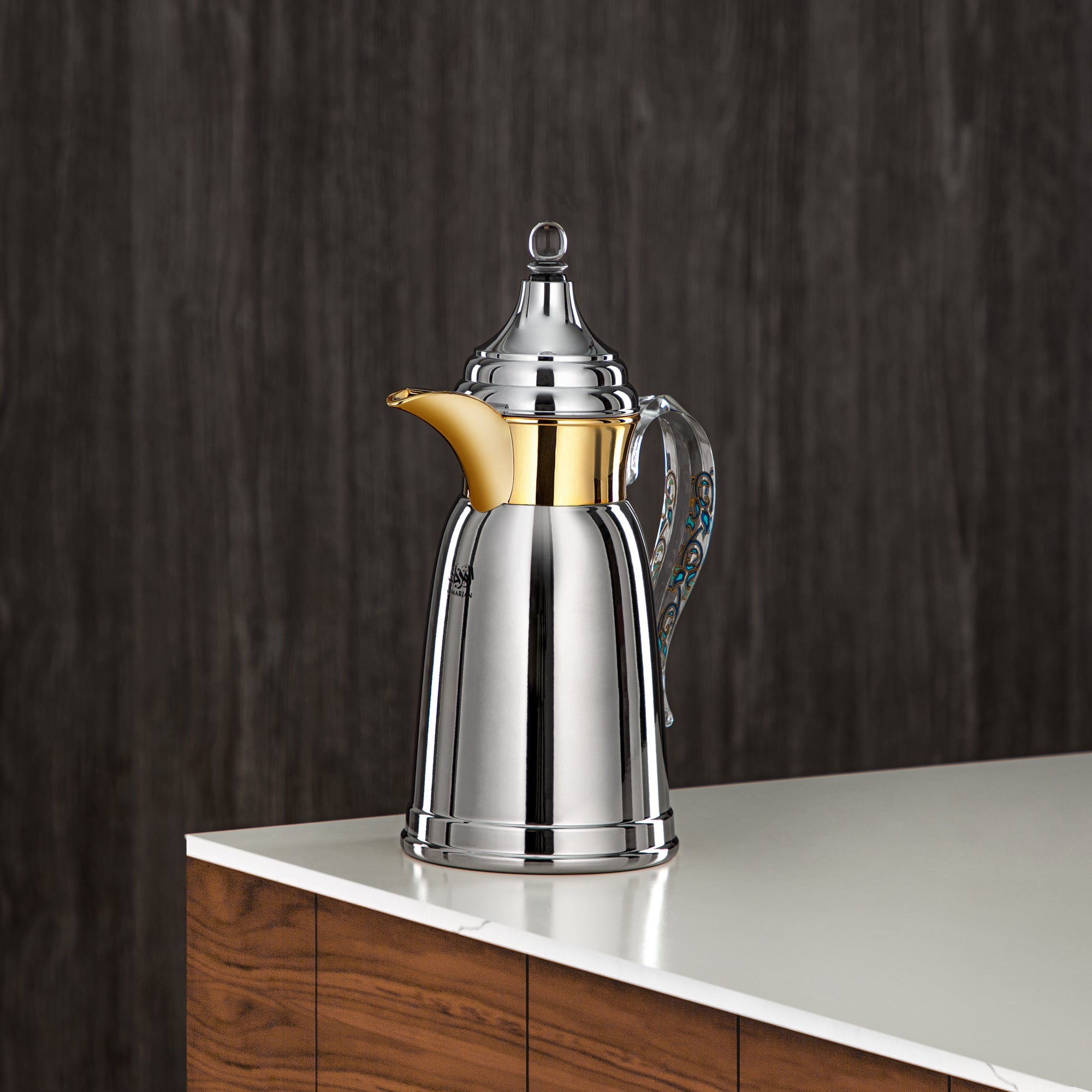المرقجان 600 مل زجاجة جدار مزدوج من ستانلس ستيل فضي وذهبي - SM-2E02-060 C/G/BLU