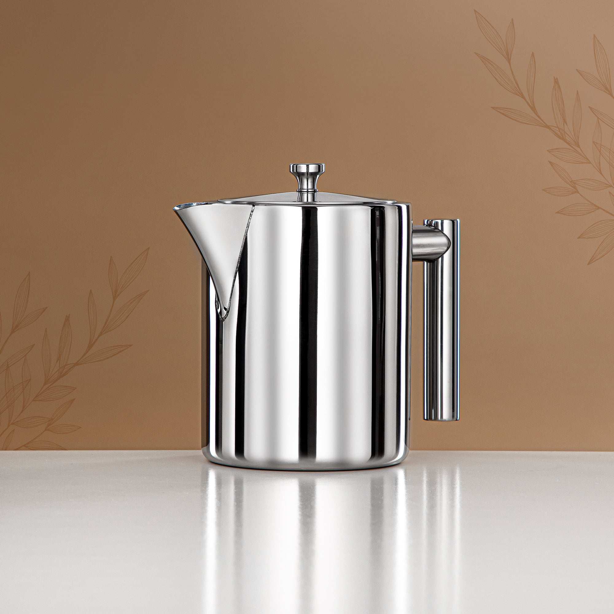 Almarjan Coffee Pot 32oz Silver – Elegance