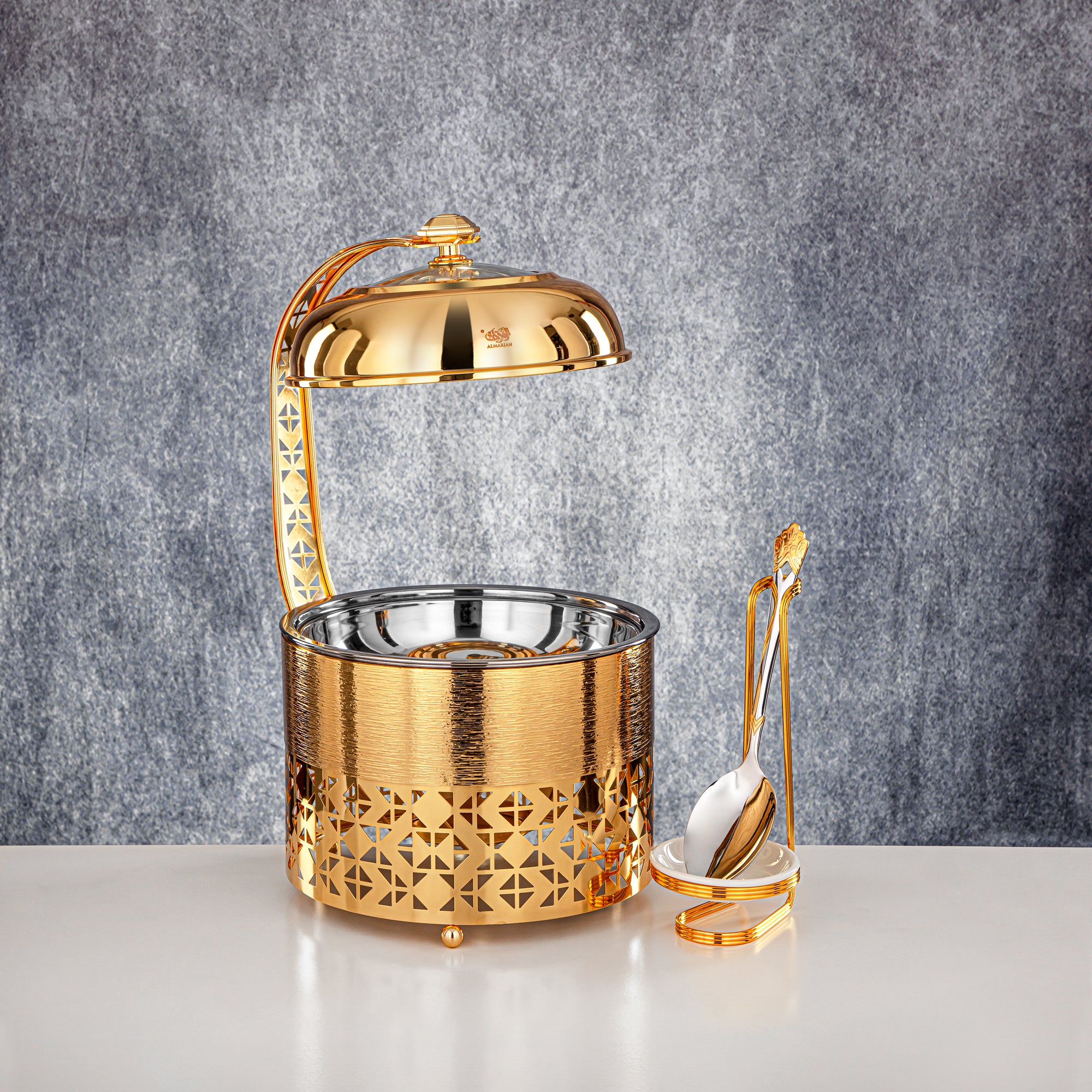 المرقجان 2000 مل طبق تسخين ذهبي - STS0013332