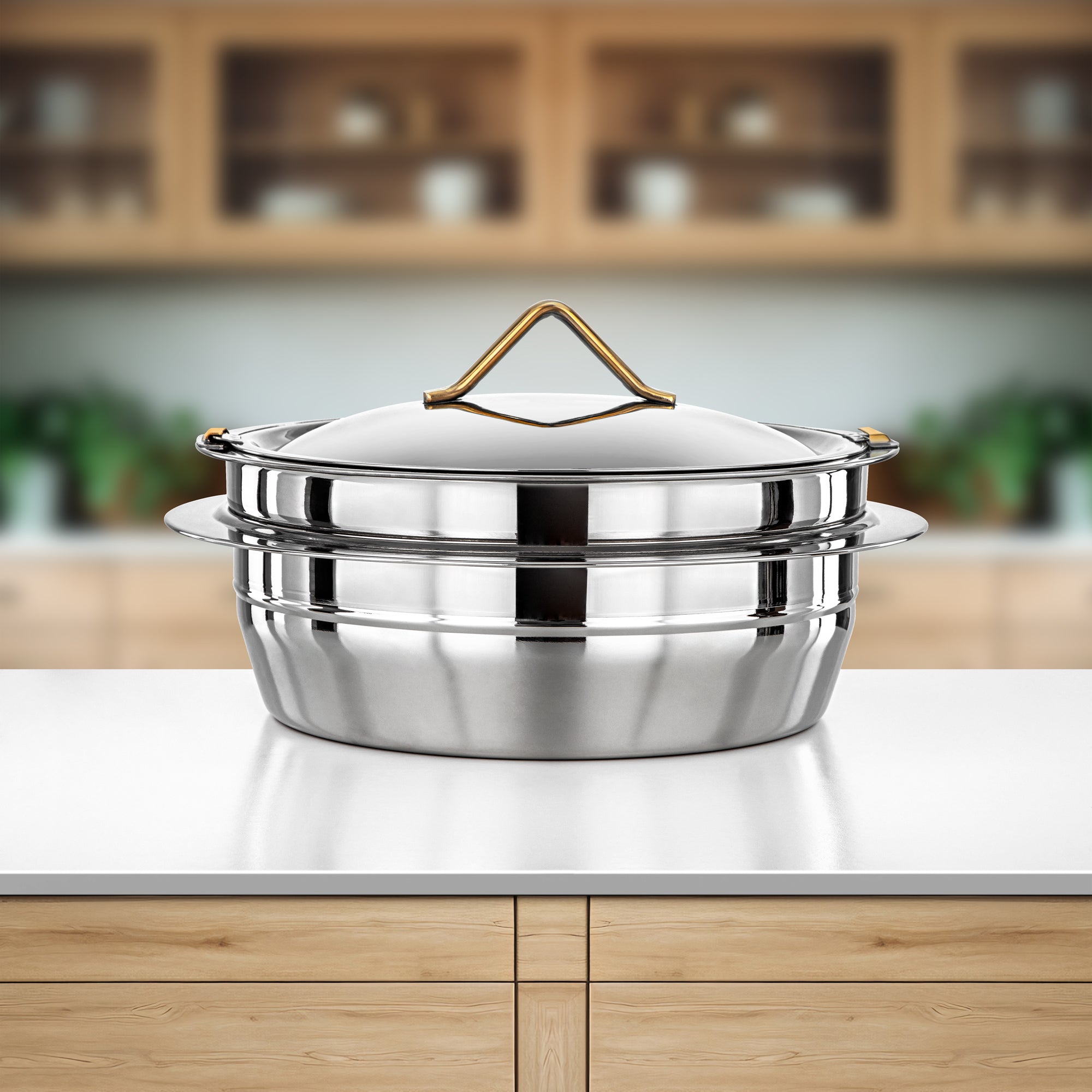 المرققة حرارات ستانلس ستيل، 40 سم (6000 مل)، فضي وذهبي (H25PG6) - مجموعة تارا