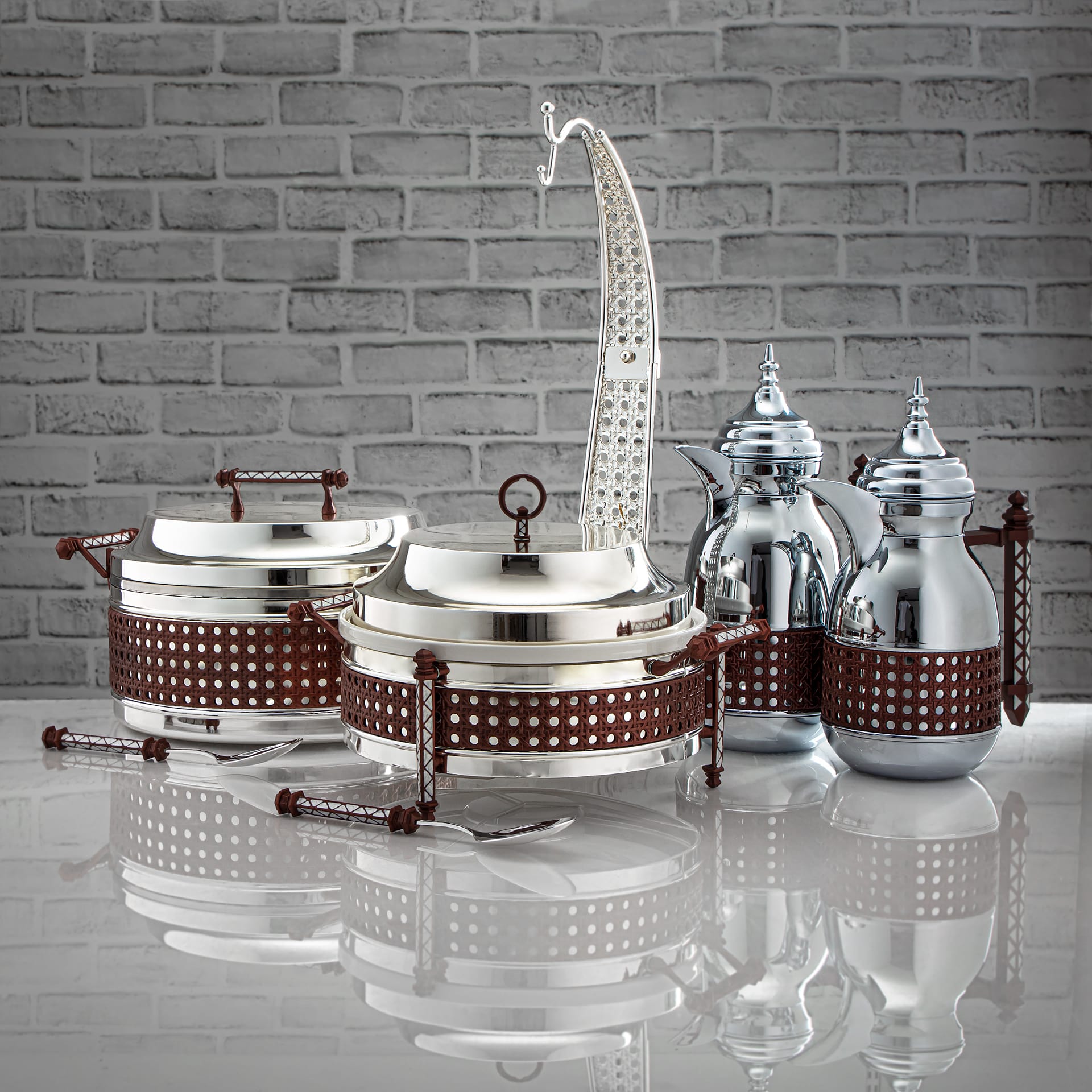 المرجان 3500 مل سخان طعام الواحة فضي - FW01-SCN-L