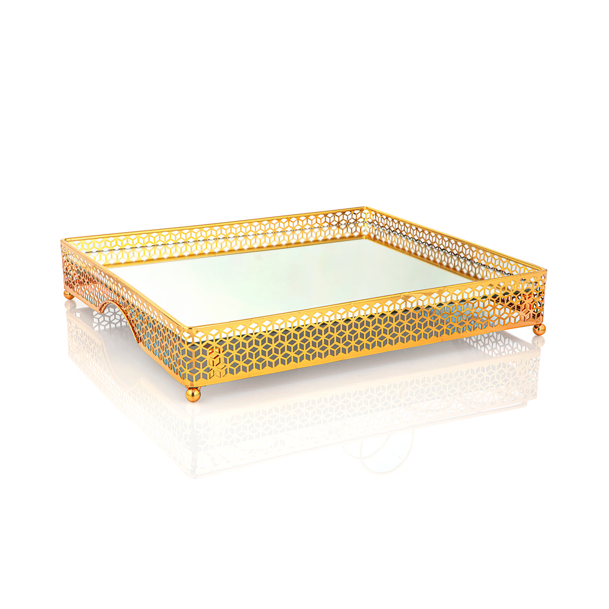 المرجان حامل قارورة مستطيل ذهبي - AZ-270 / G