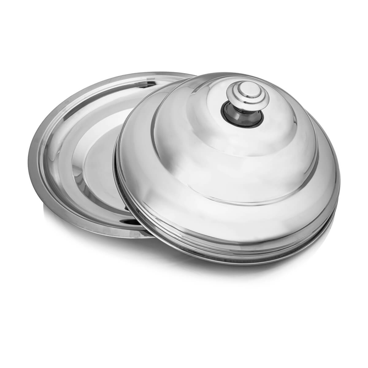 Almarjan 45 CM Orchid Collection Stainless Steel Koozy Tray Silver - STS0292608