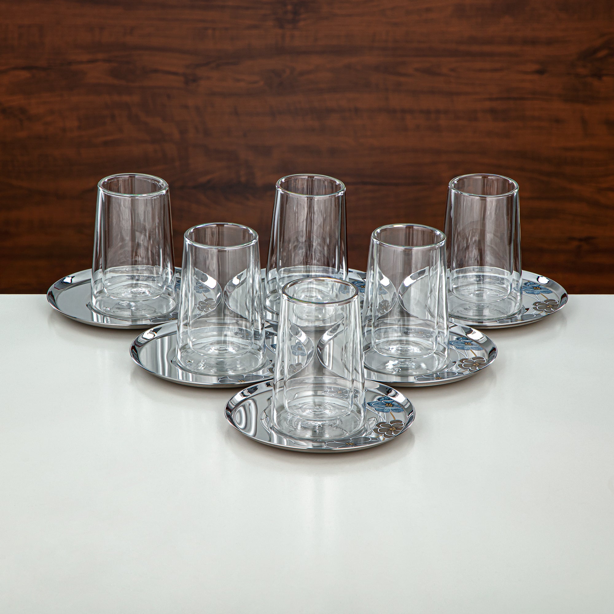 طقم ترامس المرجان 20 قطعة | فضي مطفي وذهبي مطفي 1 لتر + 1 لتر (GOK-S-MS-MG + 18PCS-12256-3) – تقديم أنيق | التجمعات، المناسبات الخاصة، رمضان، عيد