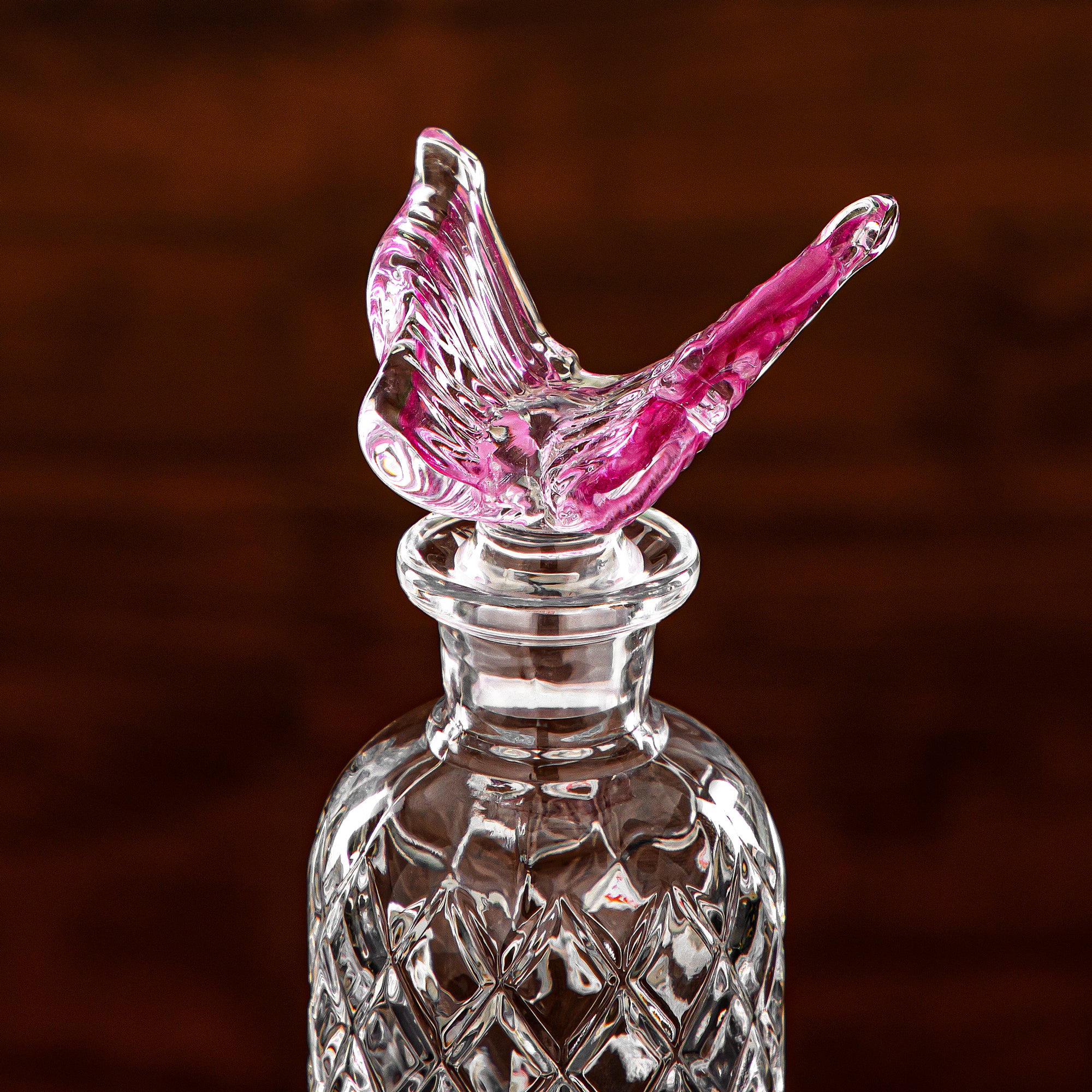 زجاجة عطر المرجان 140 مل زجاج شفاف ووردي (42304-111-BG) فن العود