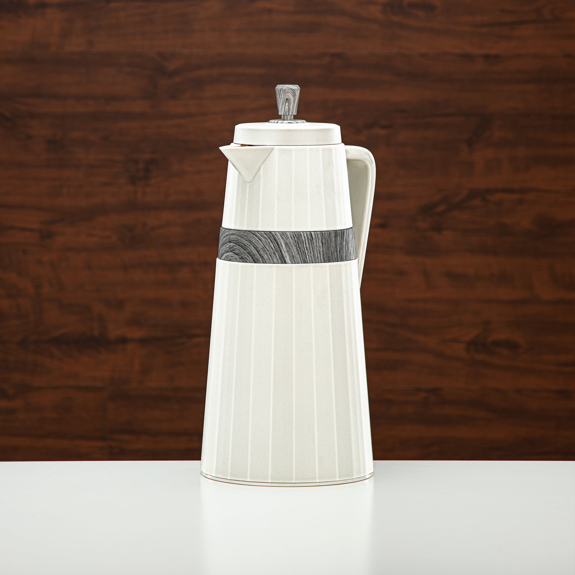 المرجان طقم ترامس قطعتان لون عاجي ورخام رمادي - C77-IGM