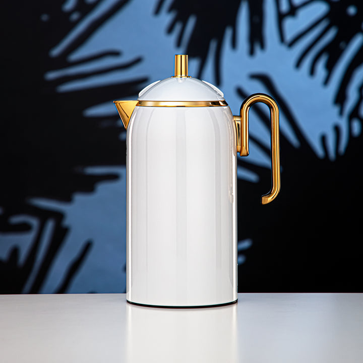 Almarjan 1 Liter Vacuum Flask White & Gold - CHA-100WHG