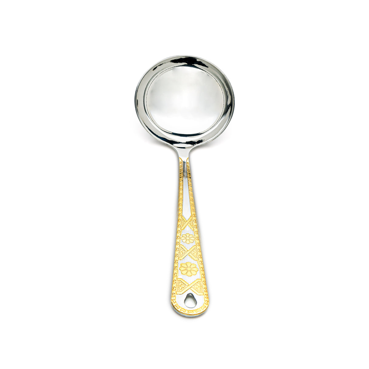 Almarjan Stainless Steel Soup Ladle Silver & Gold - CUT0010194