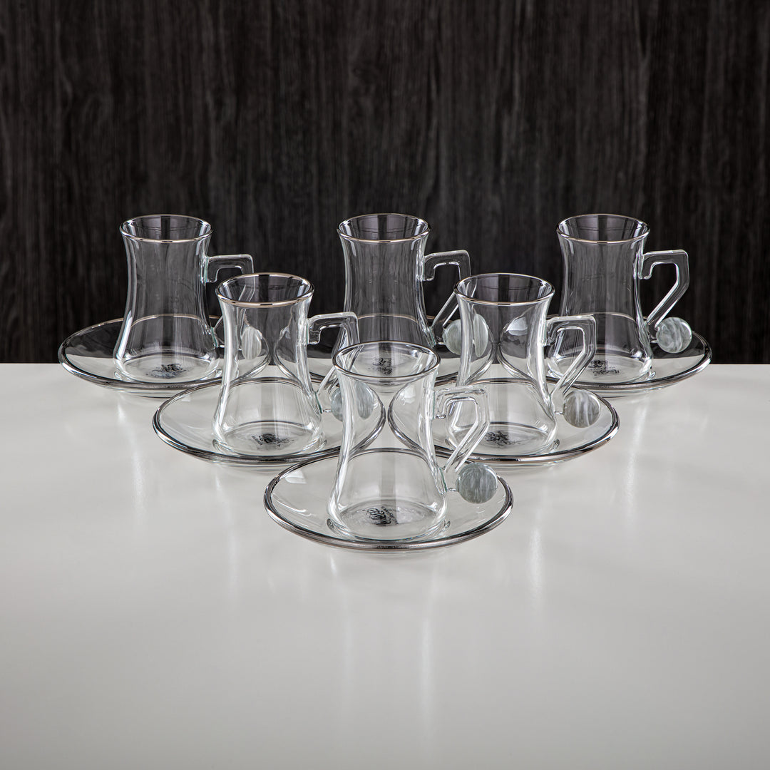 Almarjan 18 Pieces Borosilicate Glass Tea Set - FB803-18 PIV/C