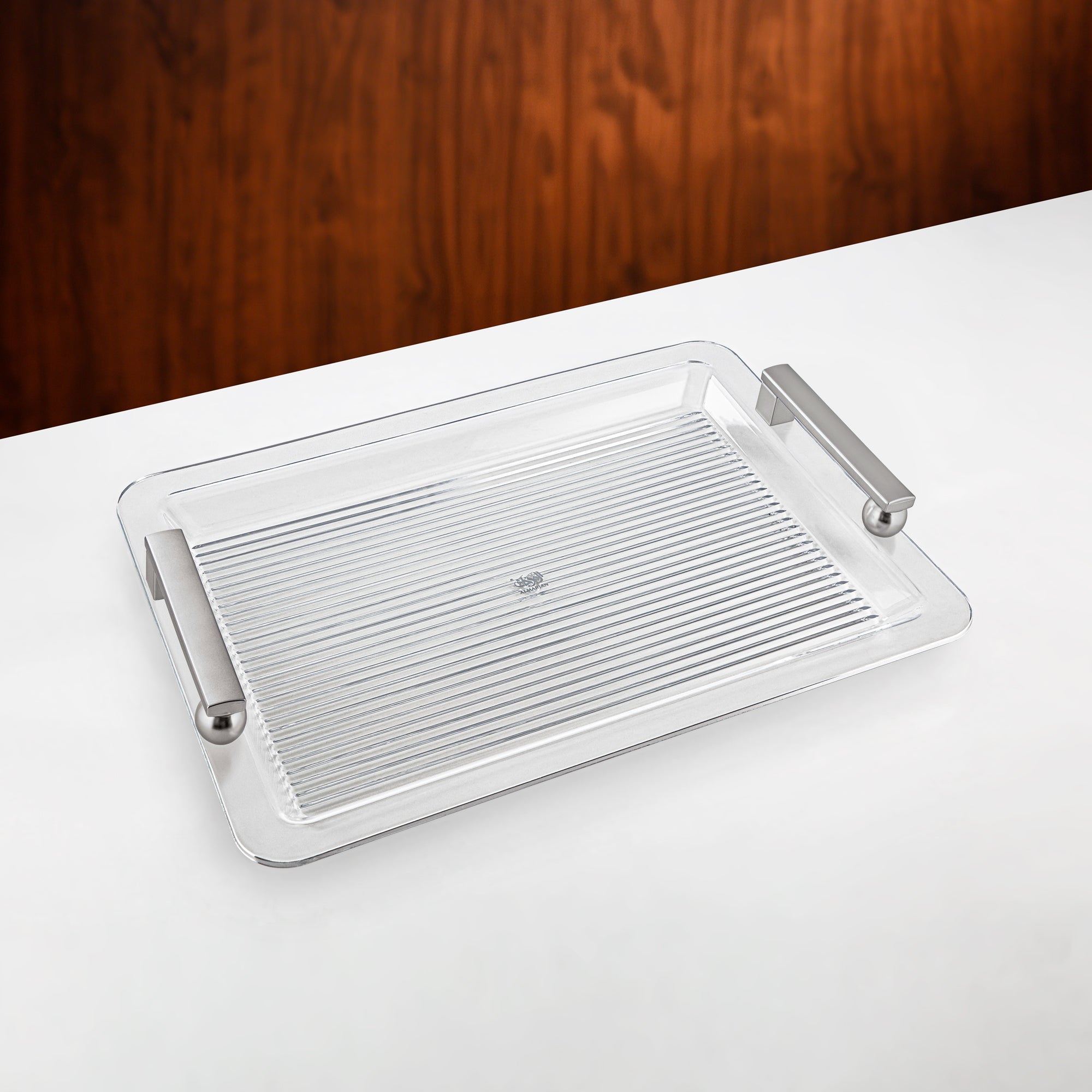 Almarjan Serving Tray 50cm Matt Nickel