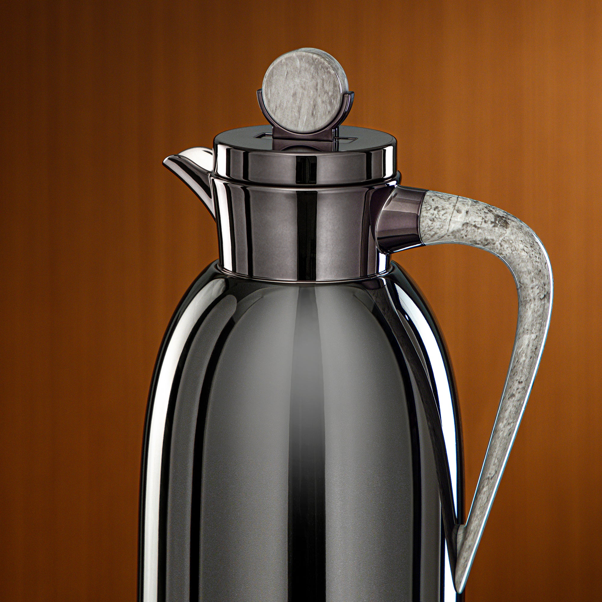 Almarjan Vacuum Flask 1L Gun Black & Marble