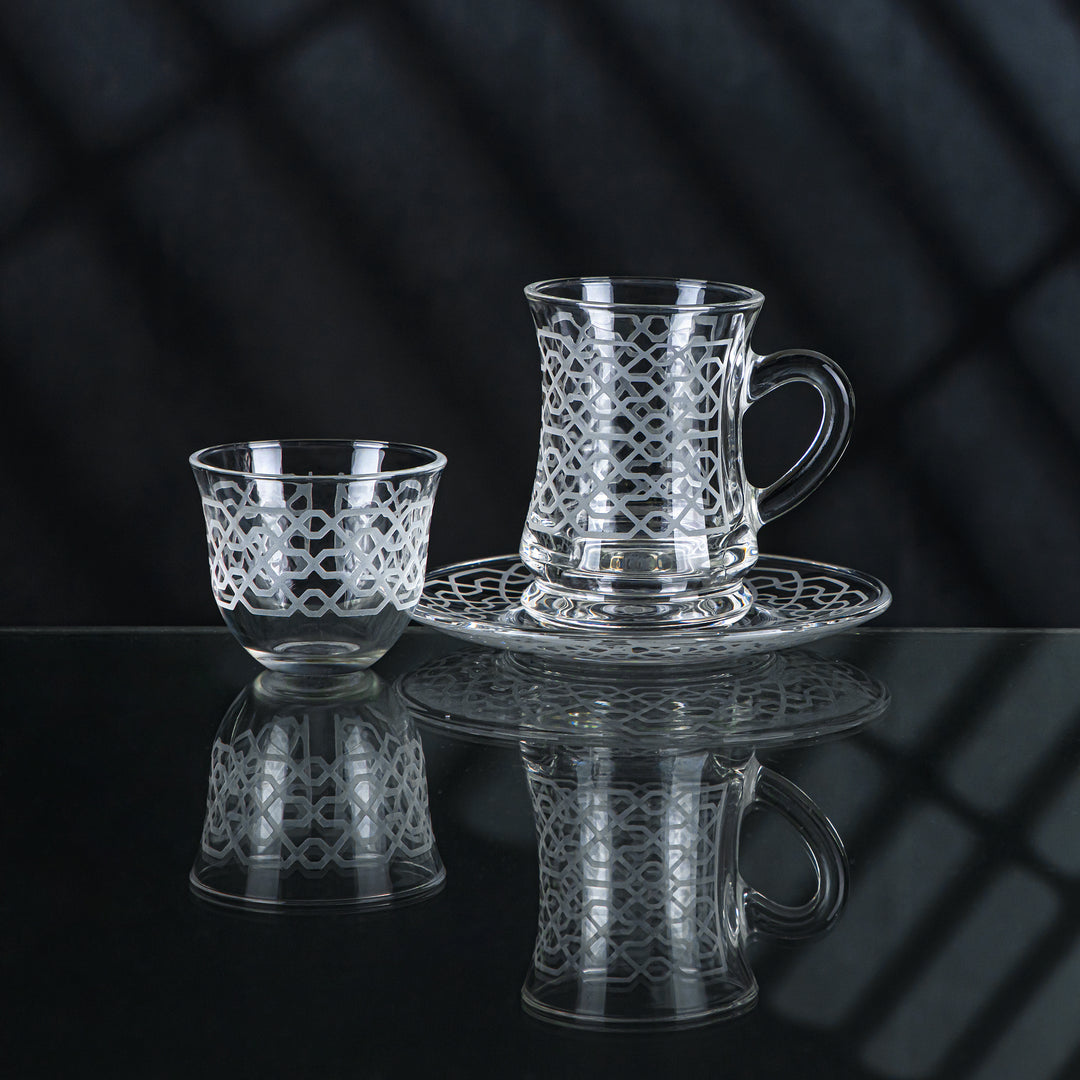 Almarjan 18 Pieces Mosaic Collection Glass Tea & Coffee Set - GLS2630009