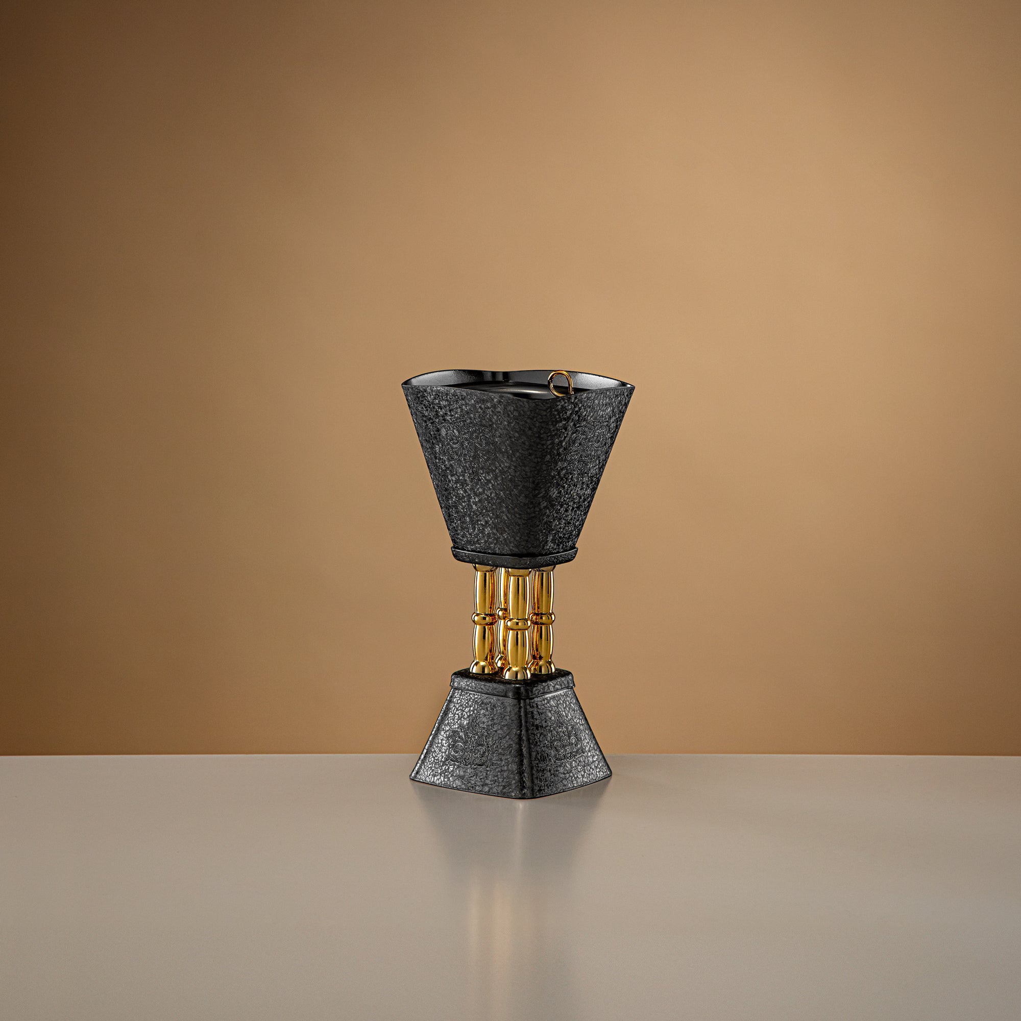Almarjan Incense Burner Black & Gold 18cm