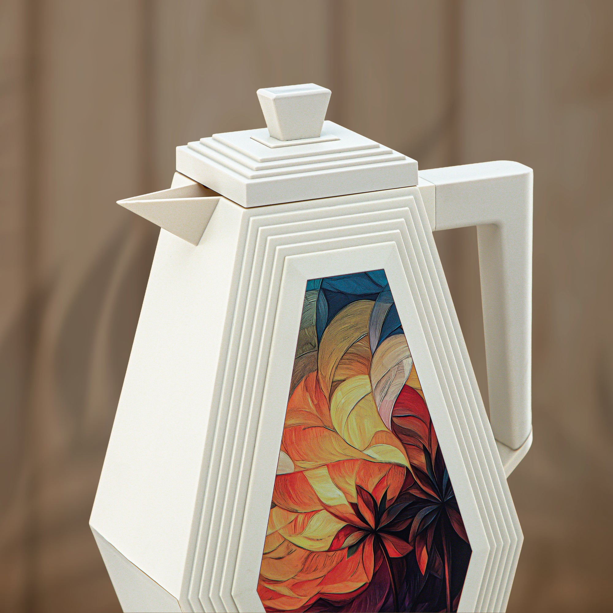 Almarjan Vacuum Flask Set 0.7L + 0.7L White with Print