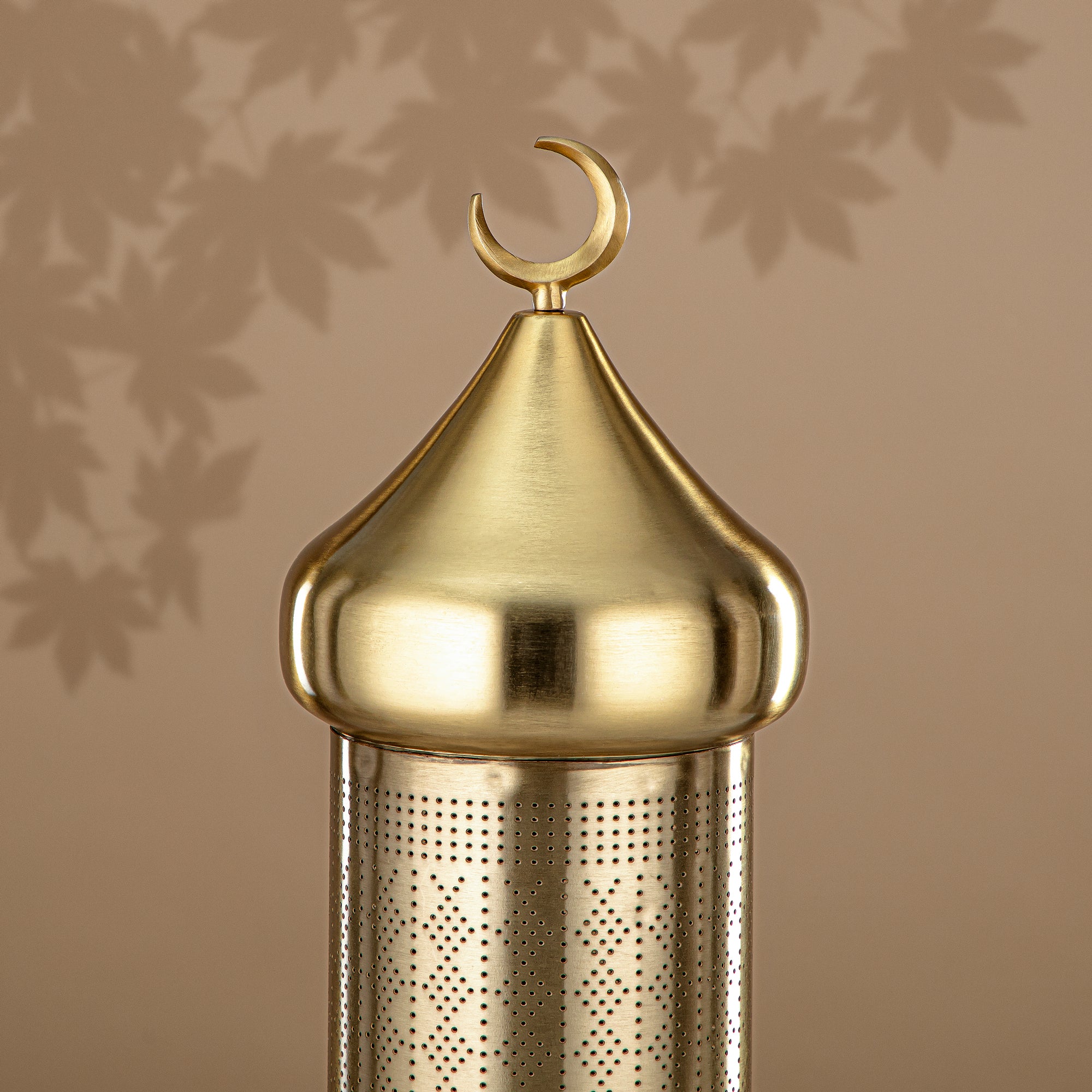 Almarjan Floor Tealight Holder, 41CM, Matt Gold (MD-3033 B) - Ramadan Decoration