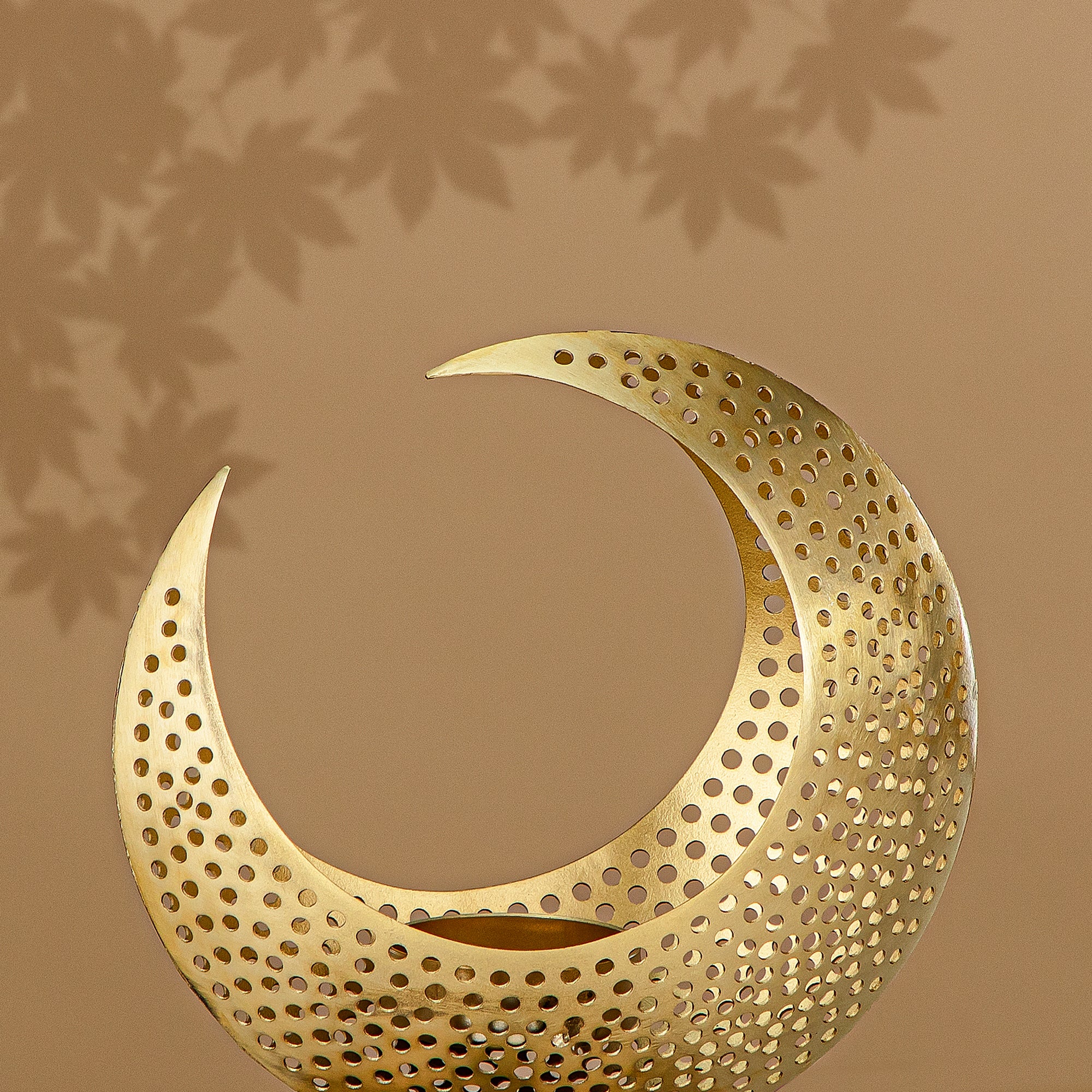 حامل شمعة المون ألماجان، 17 سم، ذهب مات (MD-3038 B) - ديكور رمضان