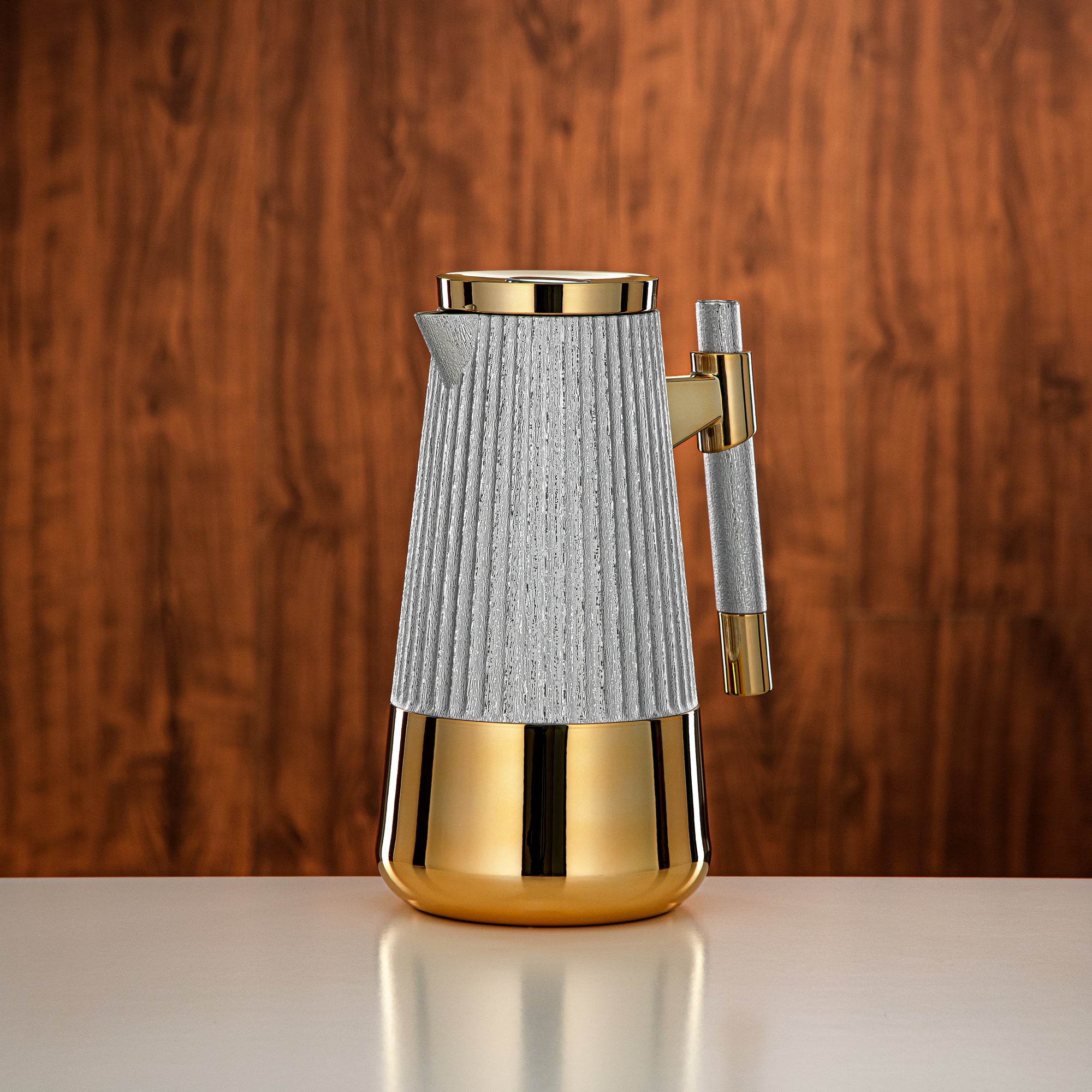 Almarjan Vacuum Flask Set 1L + 1L Silver & Gold