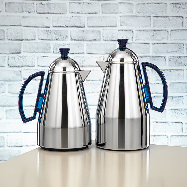 Almarjan 2 Pieces Vacuum Flask Set Silver & Navy - QNC-0700/1000 C/NB