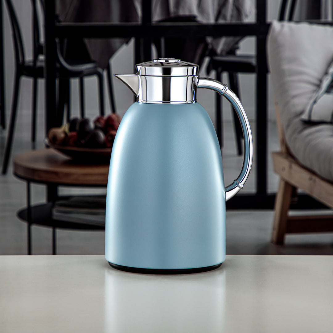 Almarjan Vacuum Flask 1.6L (QVC-1600Q406YZC) - Push Button, Light Blue | Modern Serveware