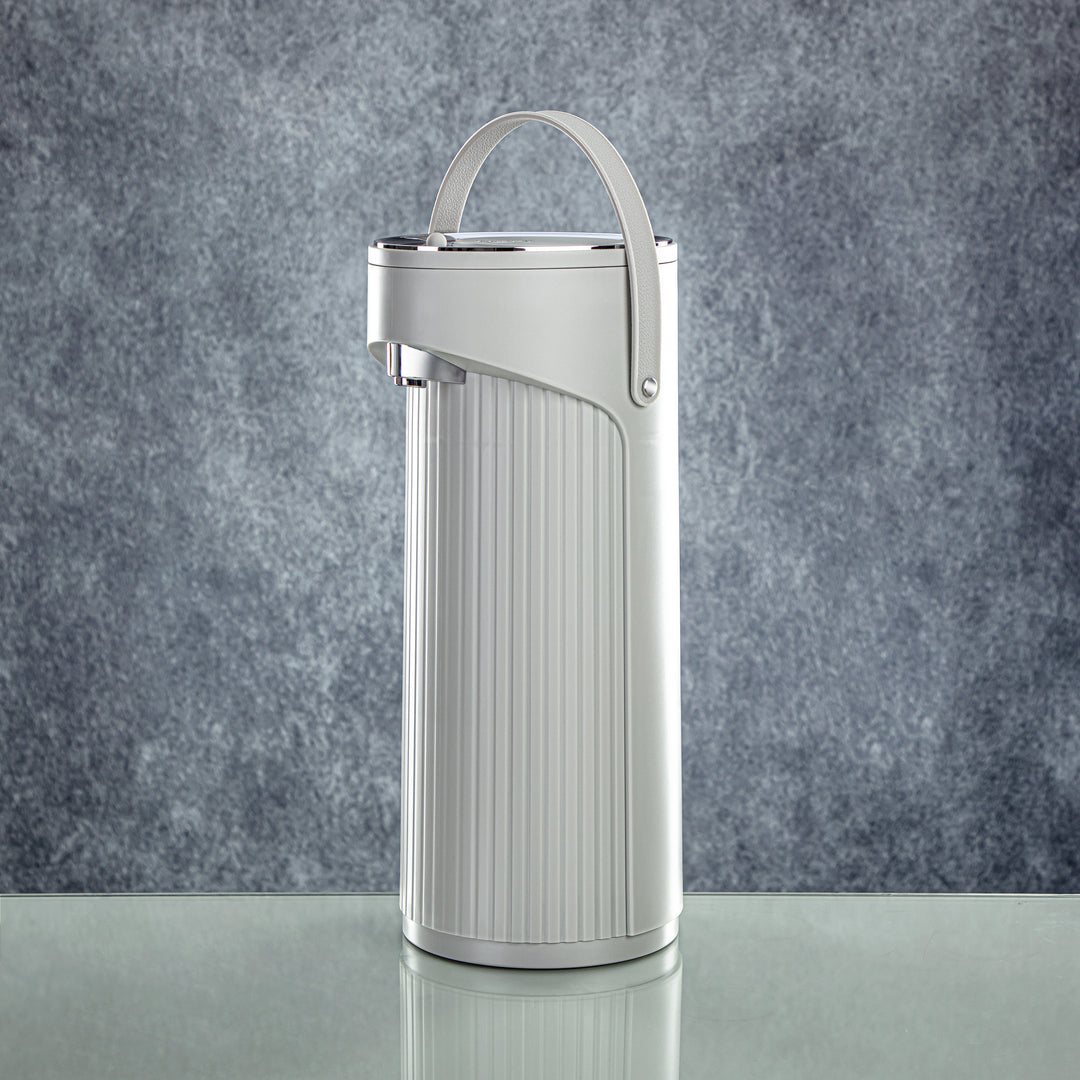 Almarjan 2.2 Liter Pump Vacuum Flask Light Grey & Silver - SM-2417A-220 LG/C