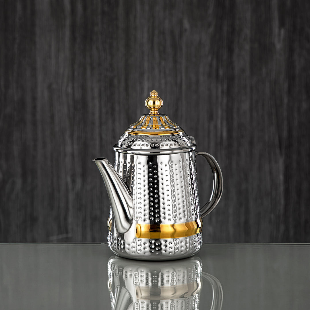 Almarjan 24 Ounce Barari Collection Stainless Steel Teapot Silver & Gold - STS0013056