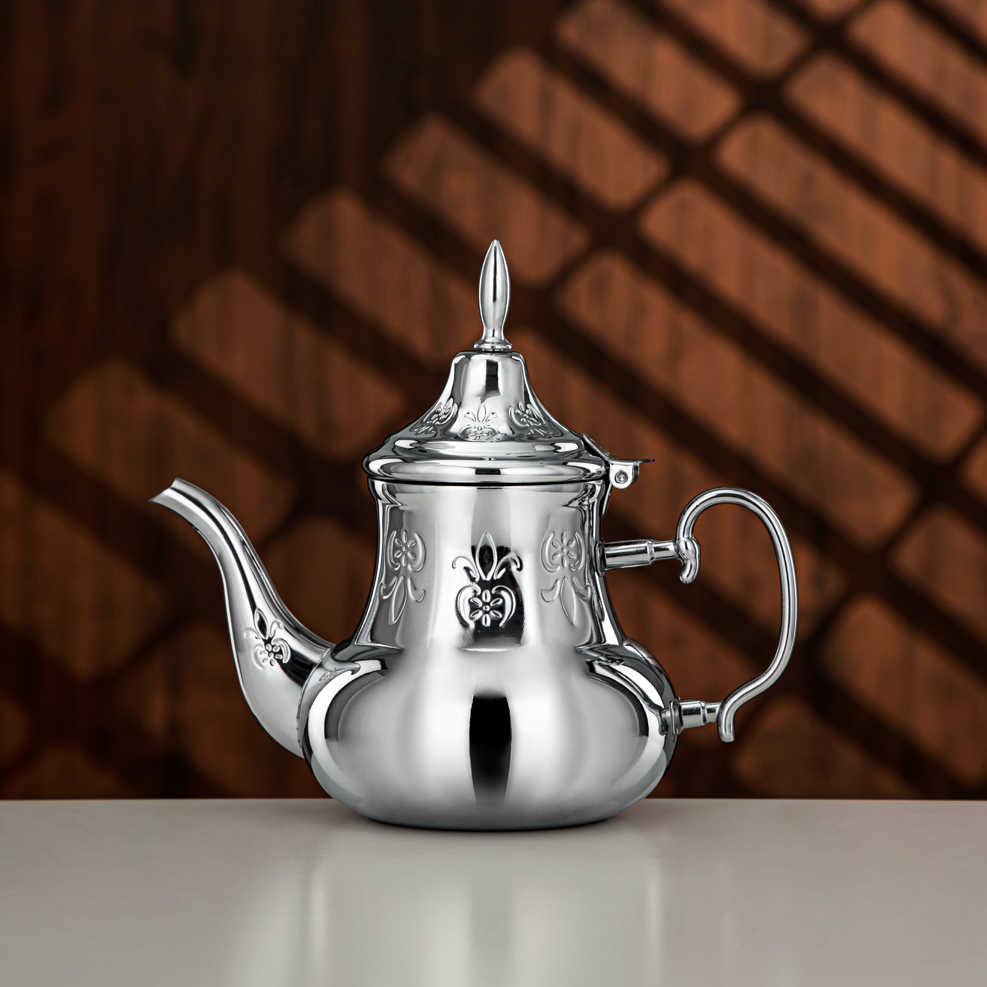 Almarjan 1.2 Liter Sahara Collection Stainless Steel Teapot Silver - STS0013179