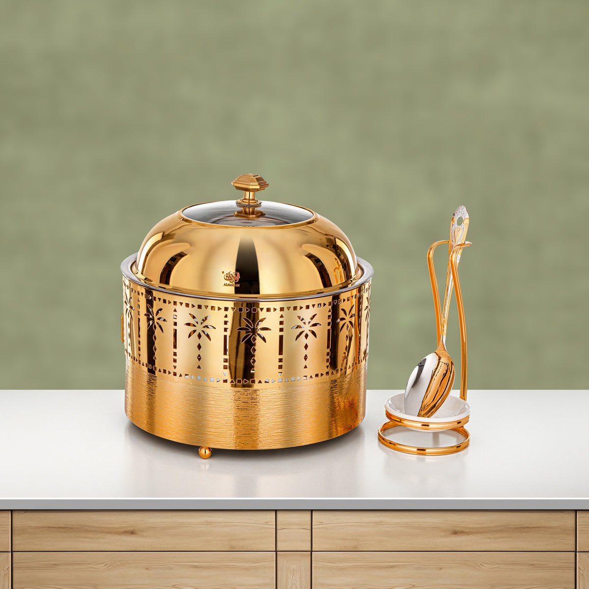 Almarjan 3L Chafing Dish, Brushed Gold