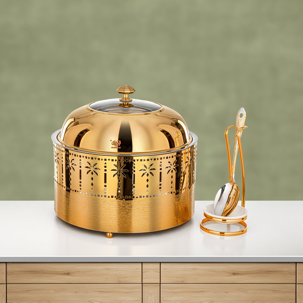 Almarjan 4L Chafing Dish, Brushed Gold